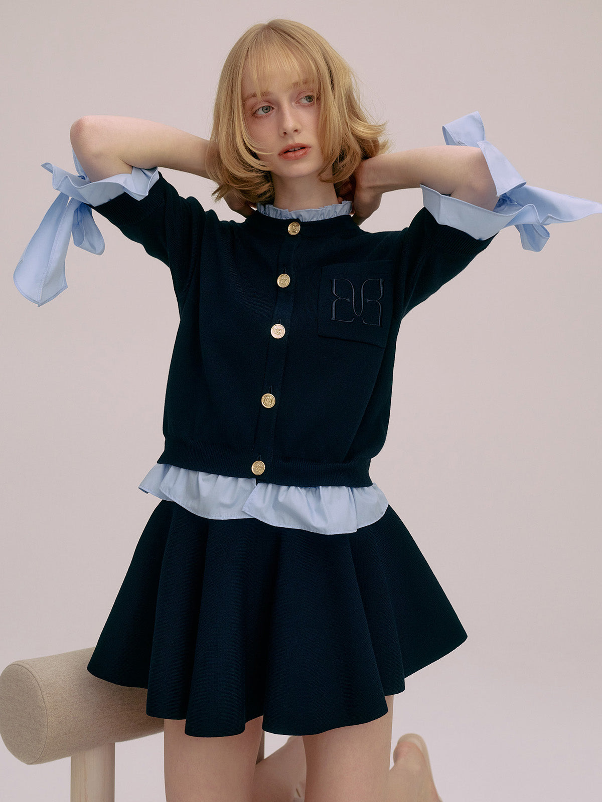 MODEL:172cm／COLOR:NAVY／SIZE:F