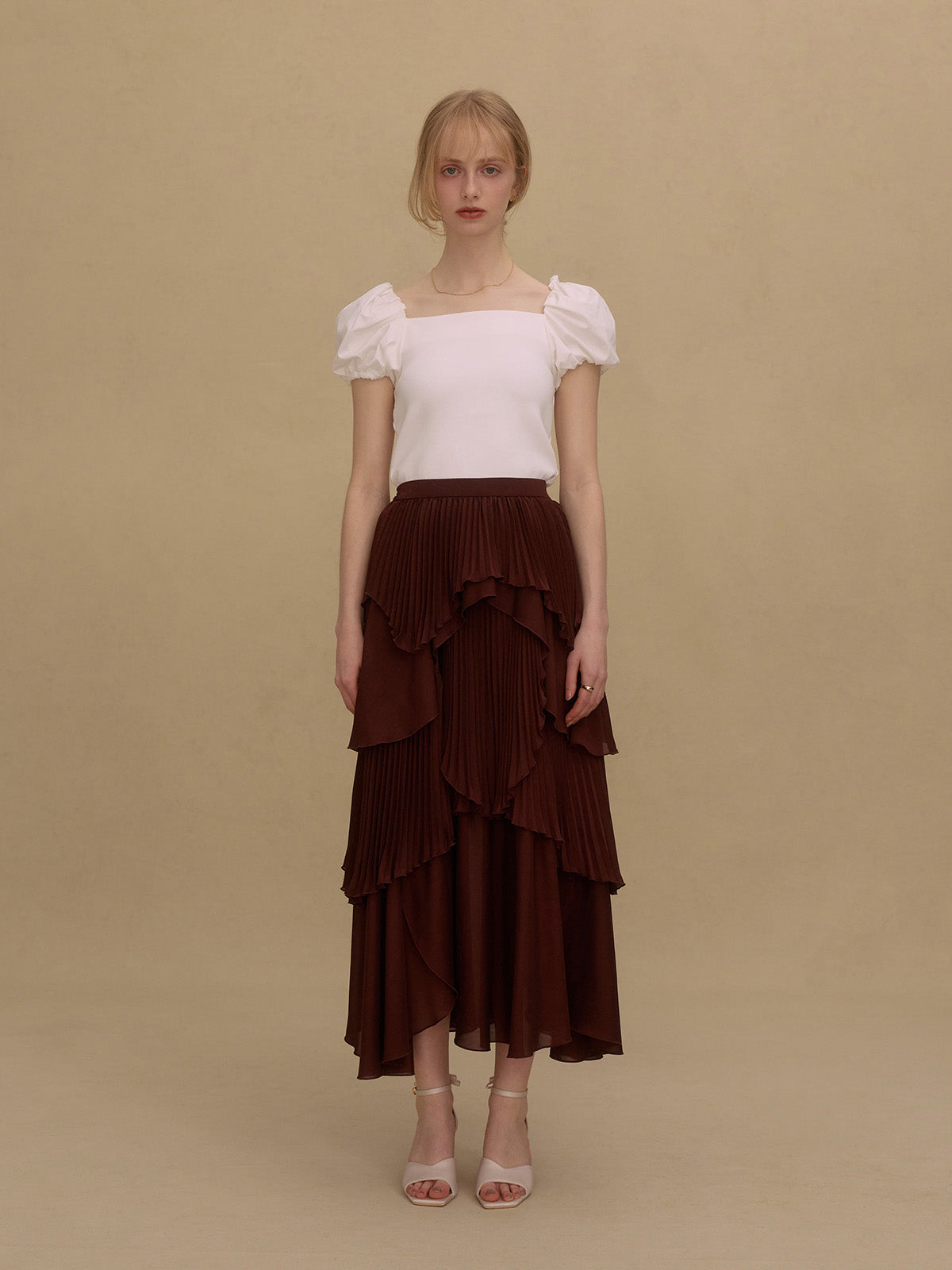 PLEATED RUFFLE SKIRT