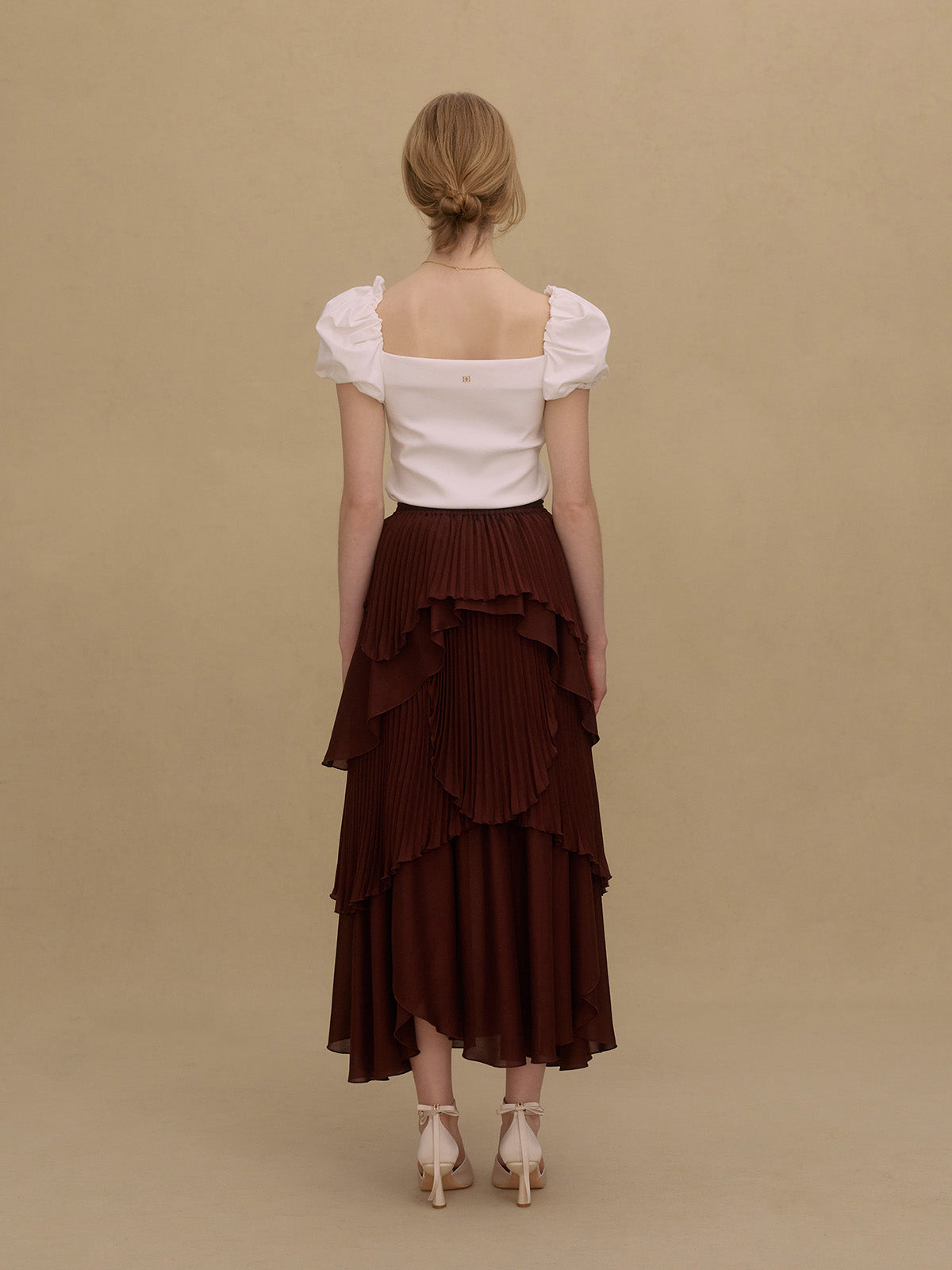 PLEATED RUFFLE SKIRT