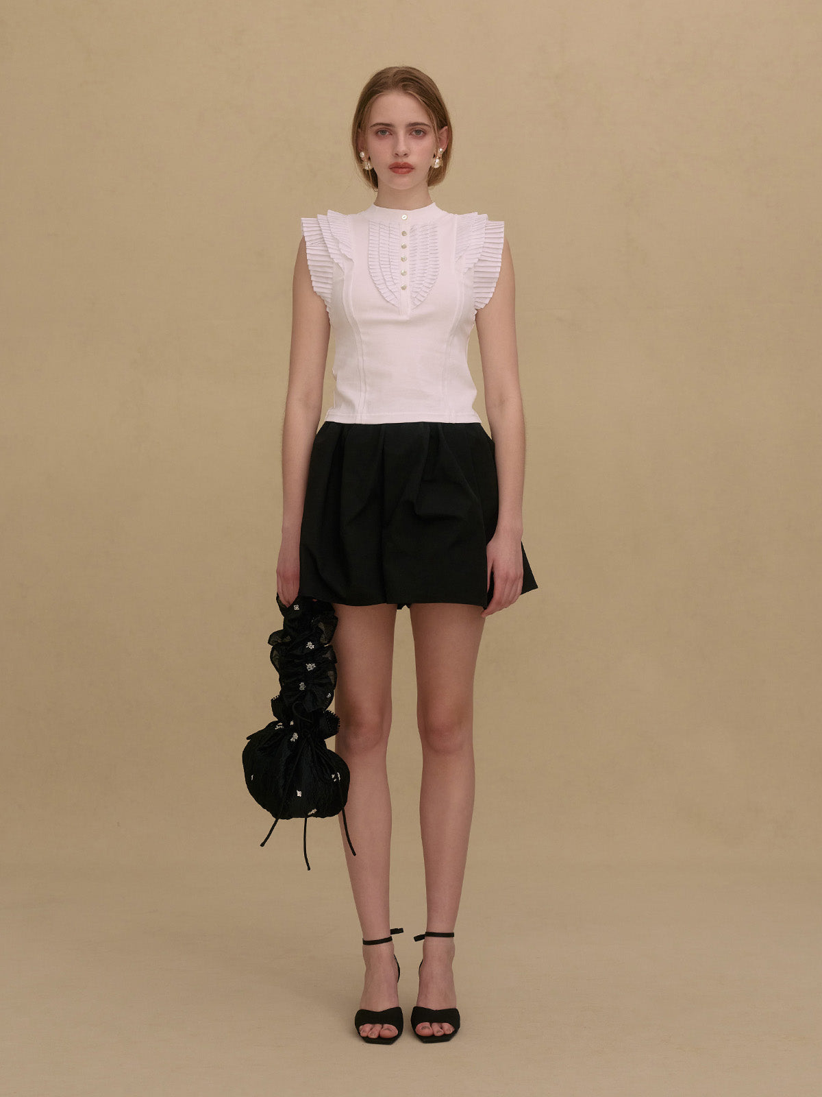 PLEATED COMBINATION TOPS
