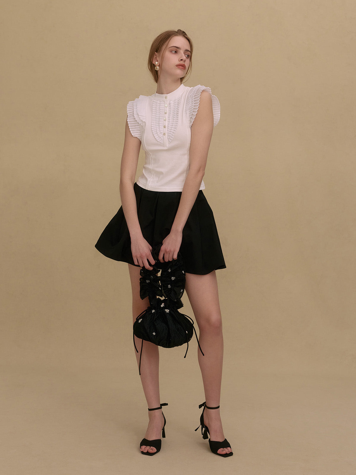 PLEATED COMBINATION TOPS