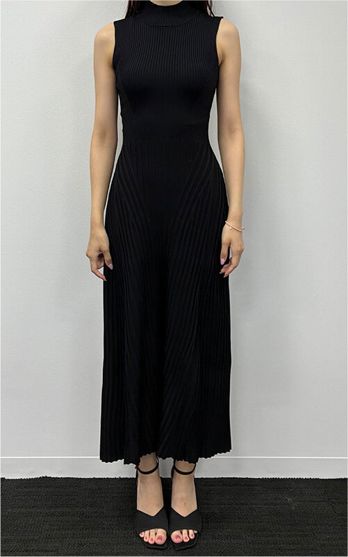 2026 SPRING collection Biack ribbon knit dress