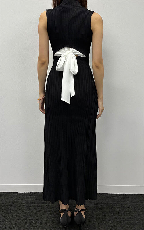 2026 SPRING collection Biack ribbon knit dress 2026 SPRING collection Biack ribbon knit dress