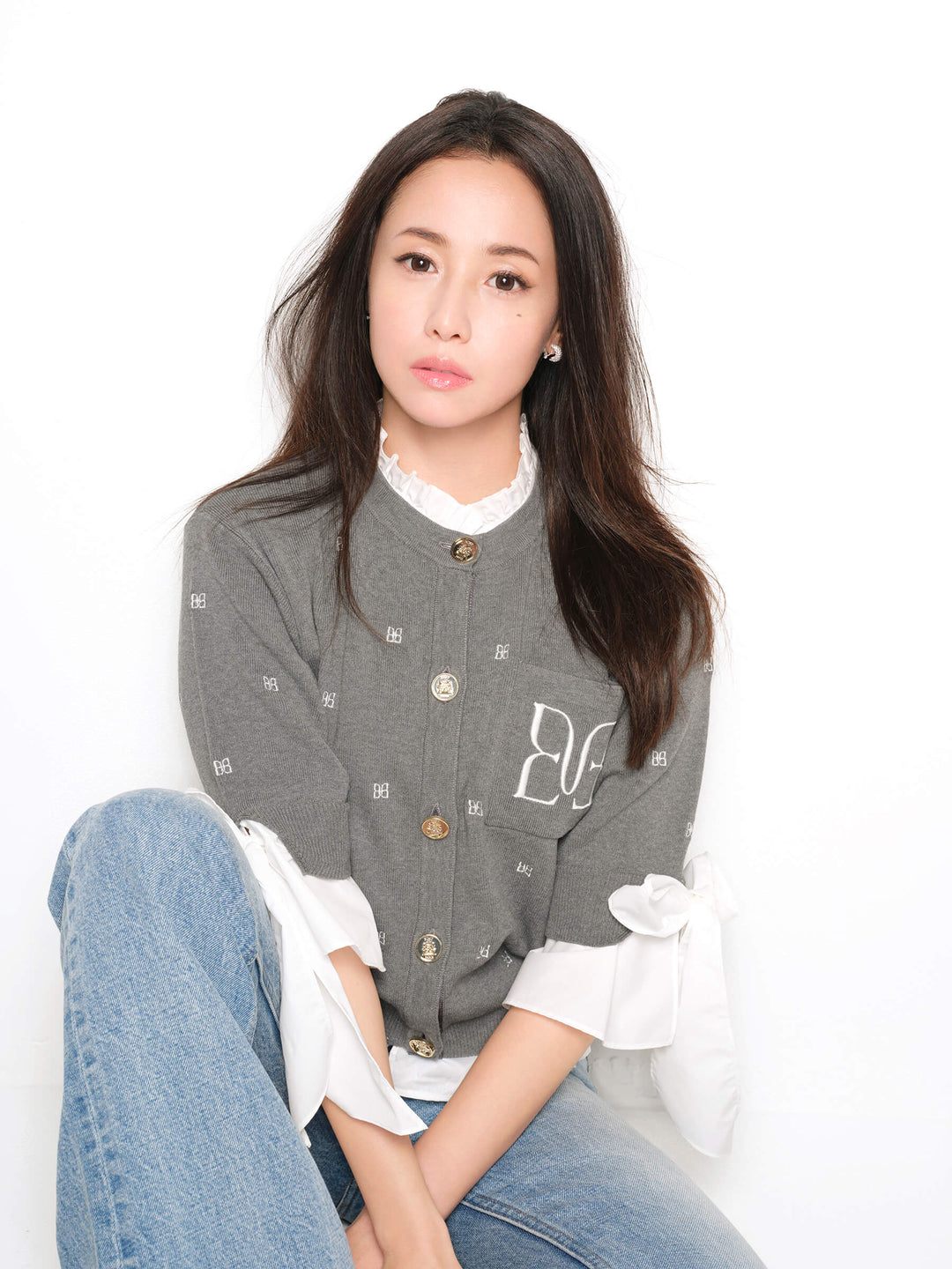 LOOK 004 PAPILLON EMBROIDERY ATTACHED CARDIGAN 沢尻エリカ