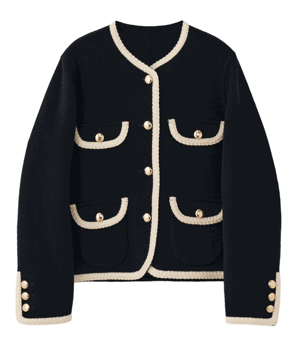 BLACKのEM GOLD BUTTON WOOL COAT