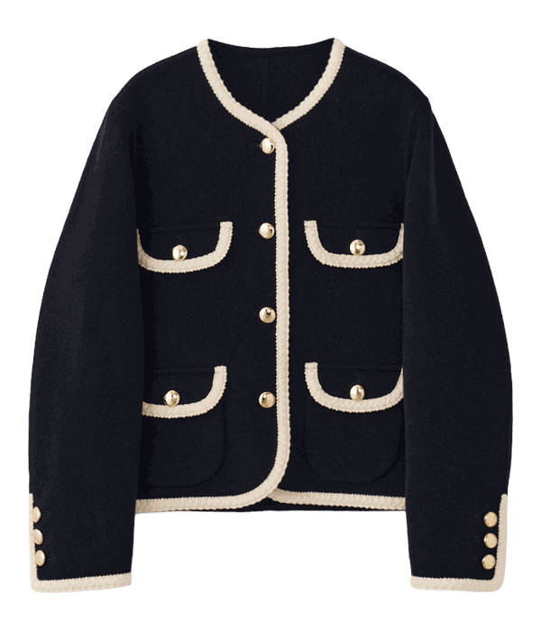 NAVYのEM GOLD BUTTON WOOL COAT