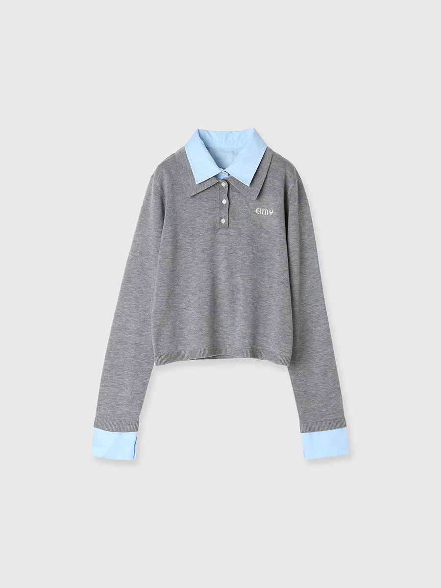 【New Color】ダブルカラーデザインニット