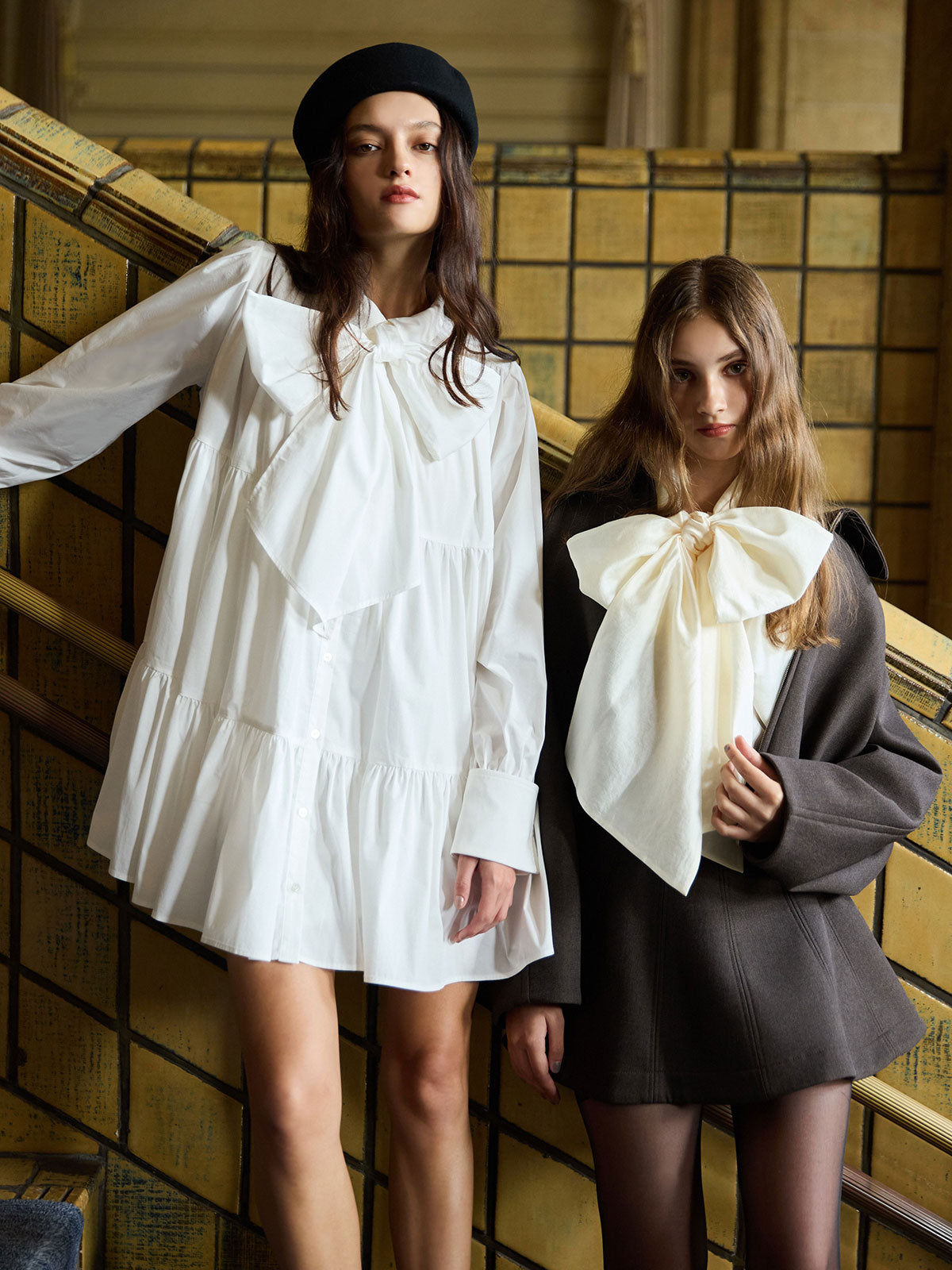 ボリュームティアードミニワンピース