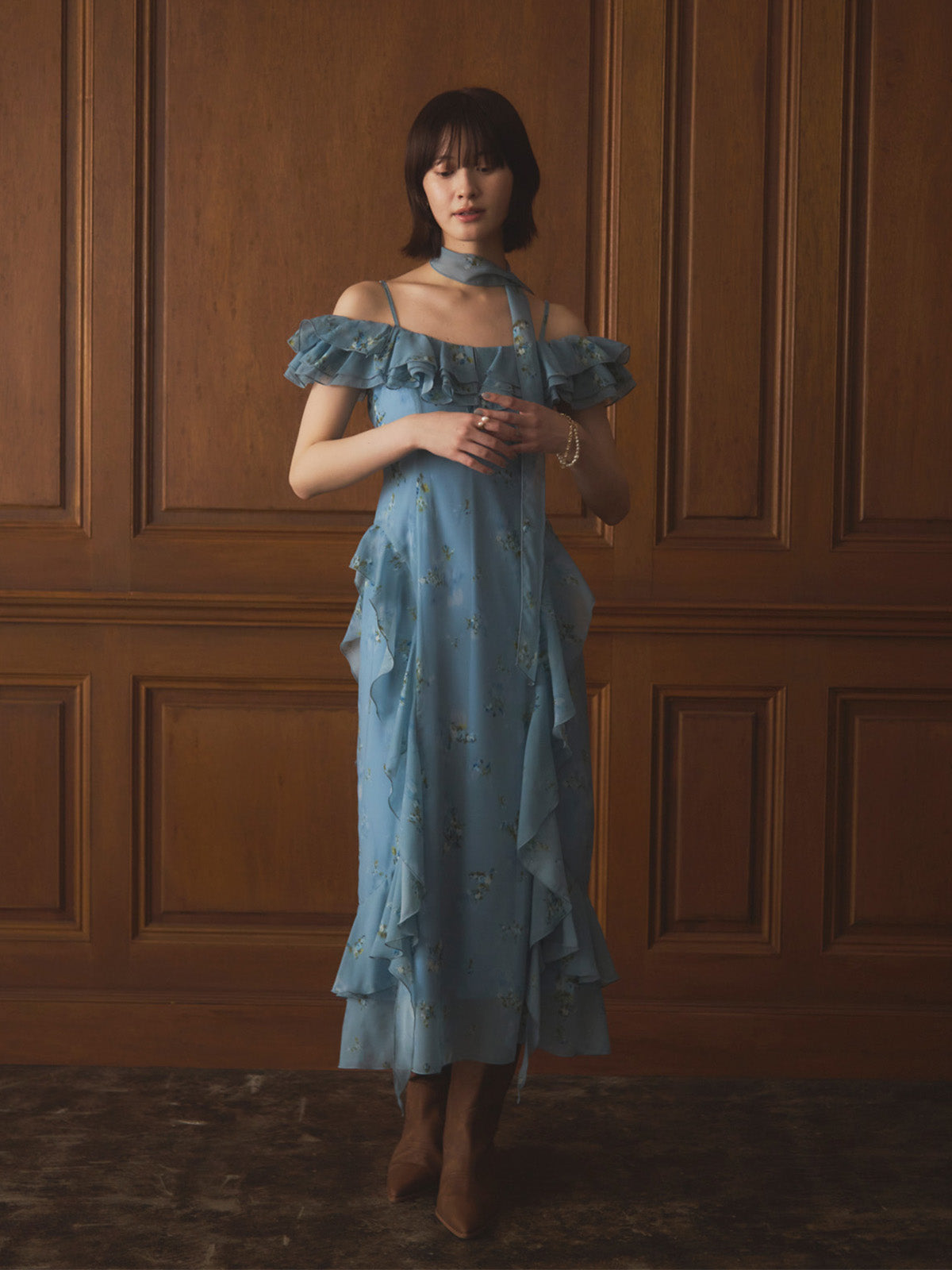 フラワーシフォンドレス