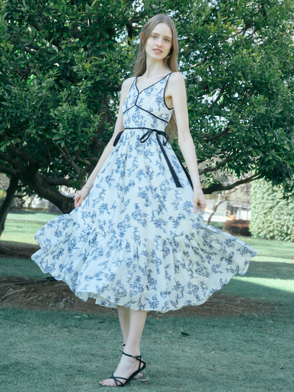 ワンピース EIMY ISTOIRE SIDE RIBBON JOUY DRESS SIDE RIBBON JOUY DRESS