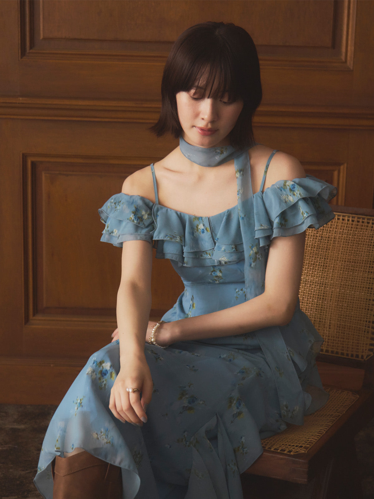 フラワーシフォンドレス