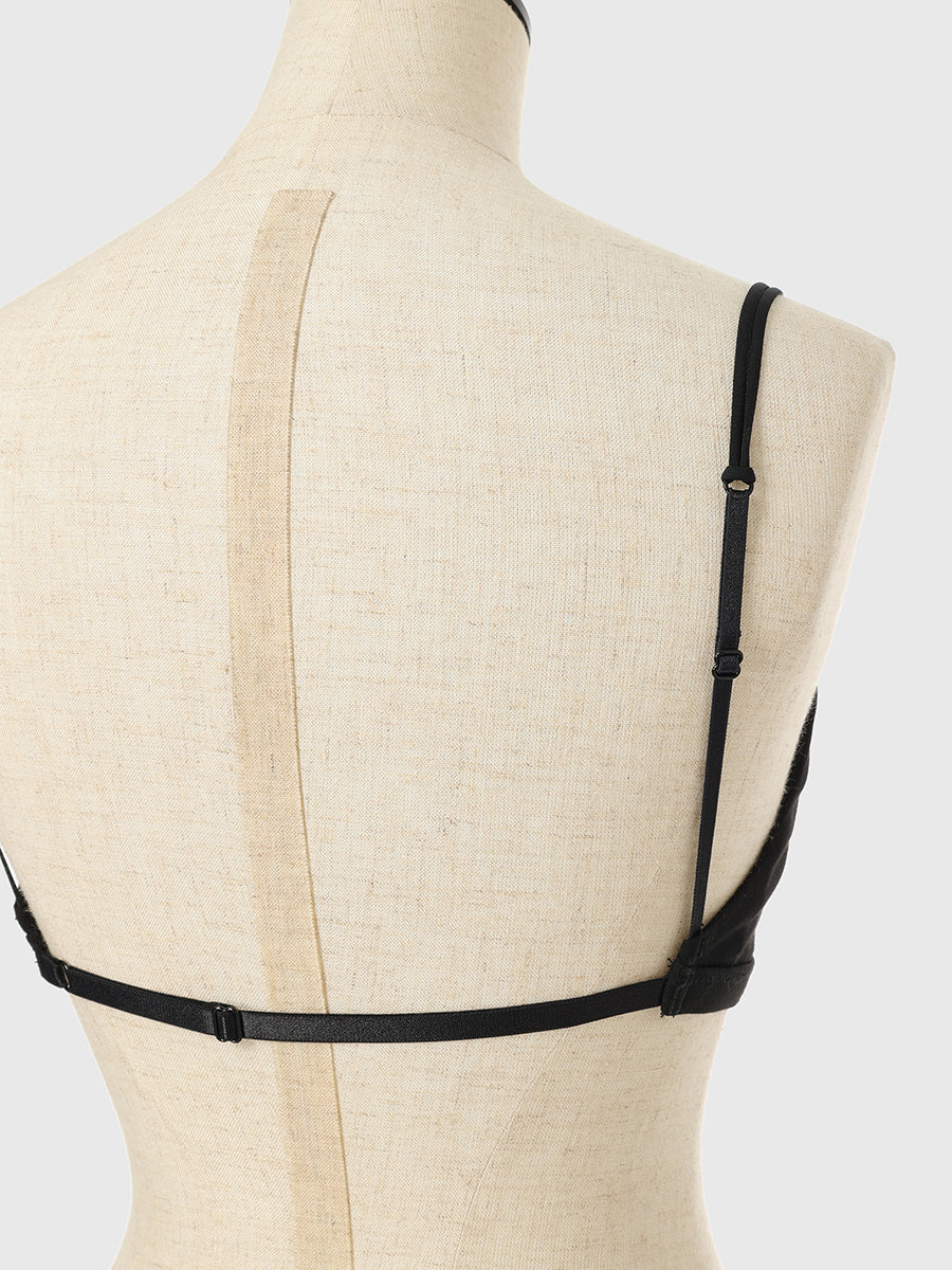 バックオープンプランジブラキャミソール