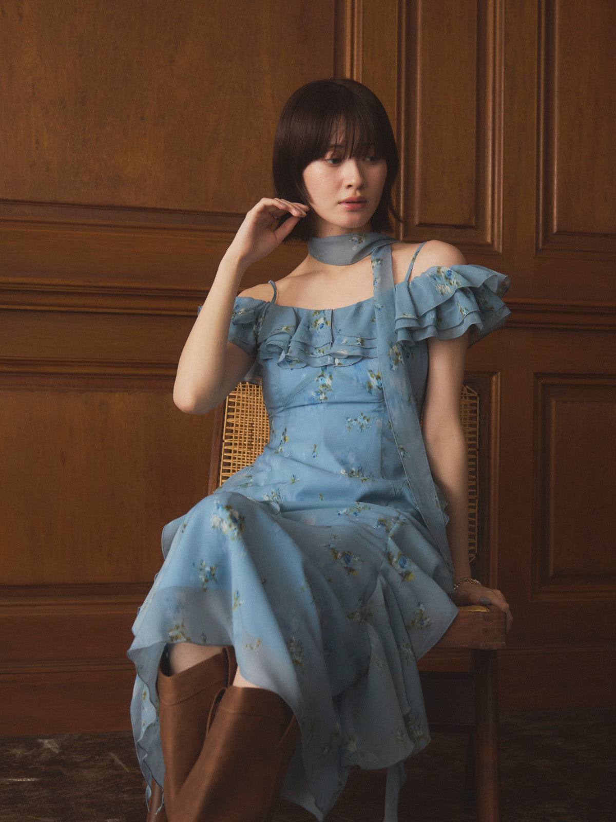 フラワーシフォンドレス