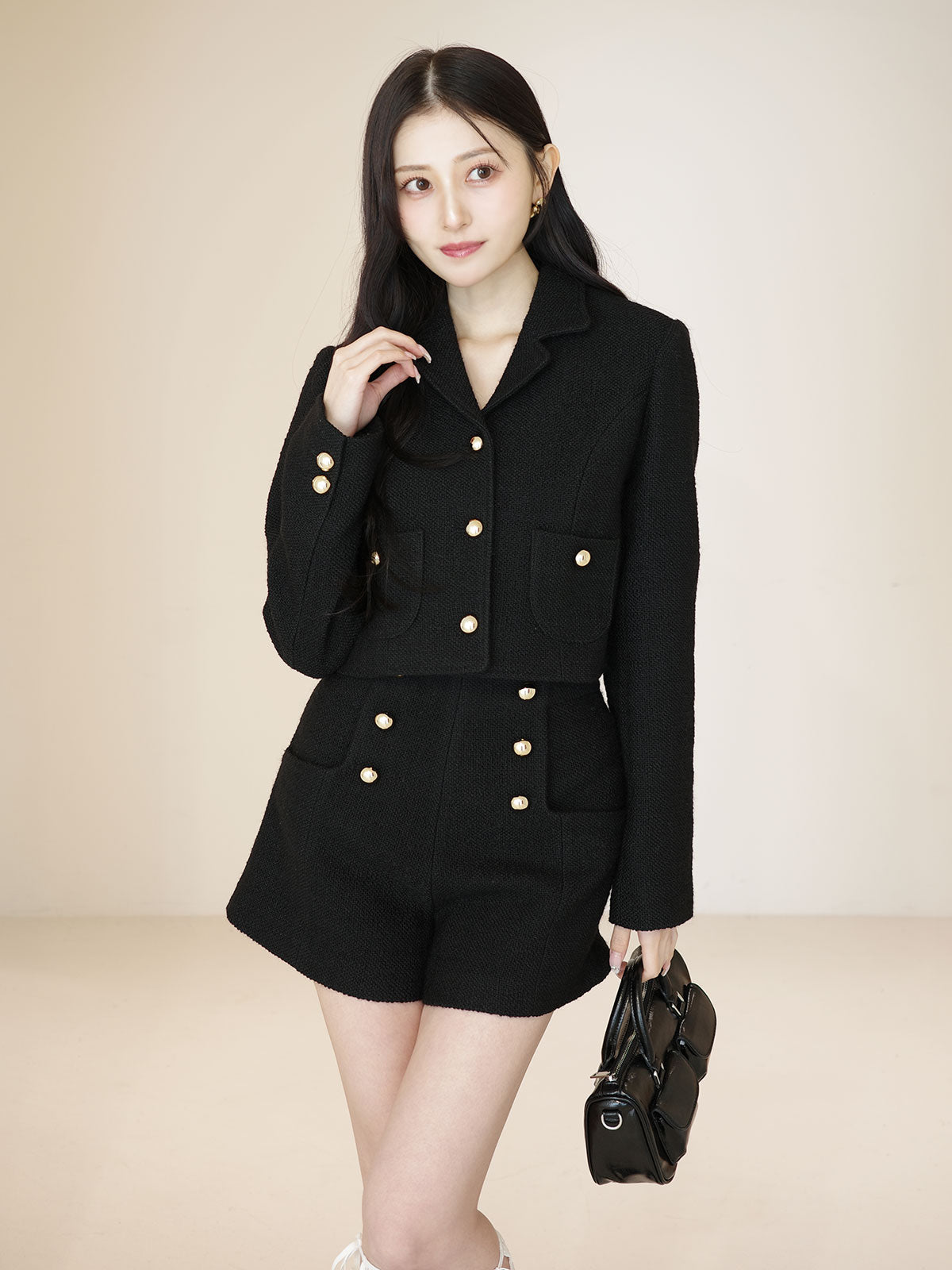 MODEL:160cm／COLOR:BLACK／SIZE:36