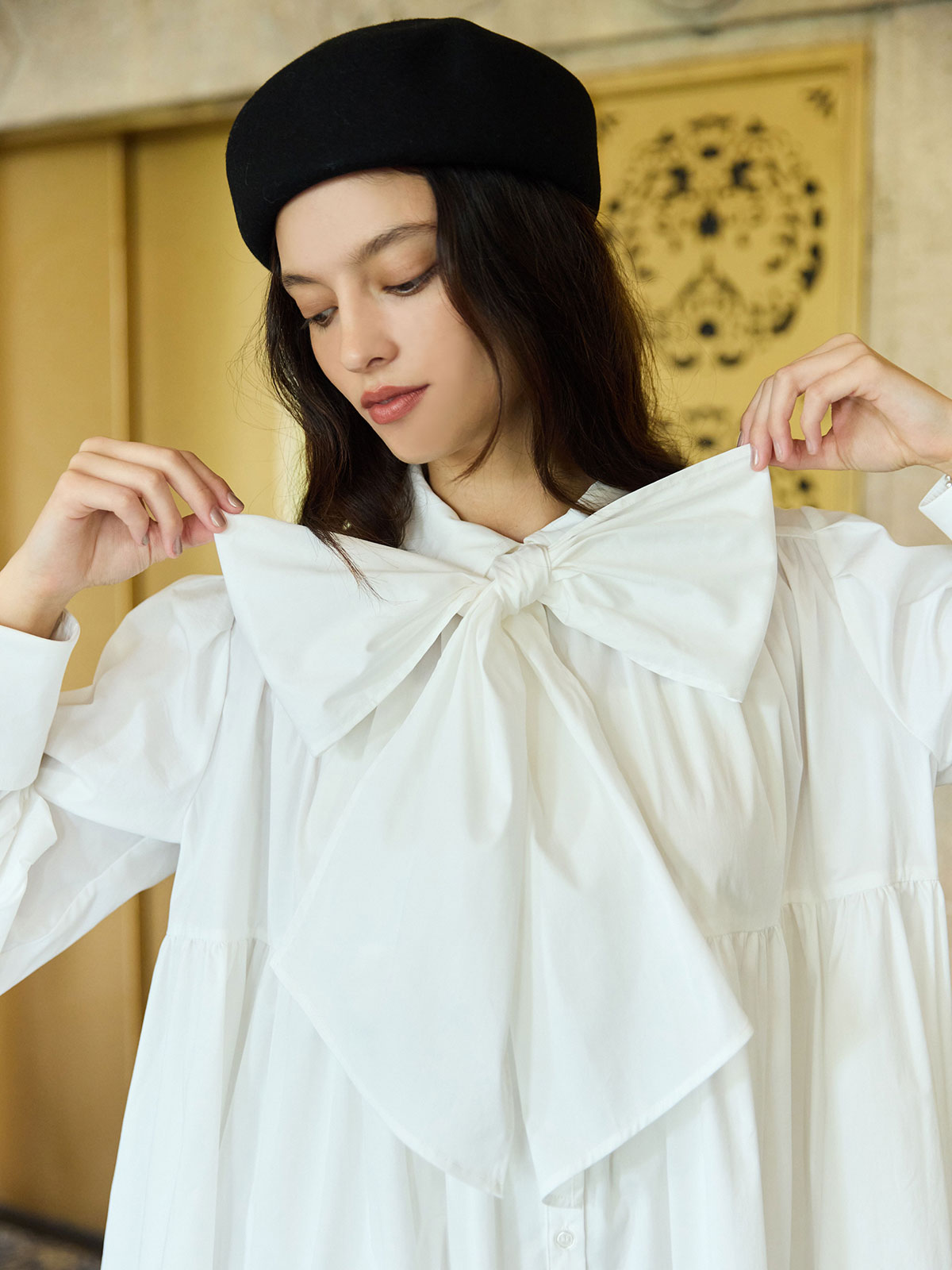 ボリュームティアードミニワンピース