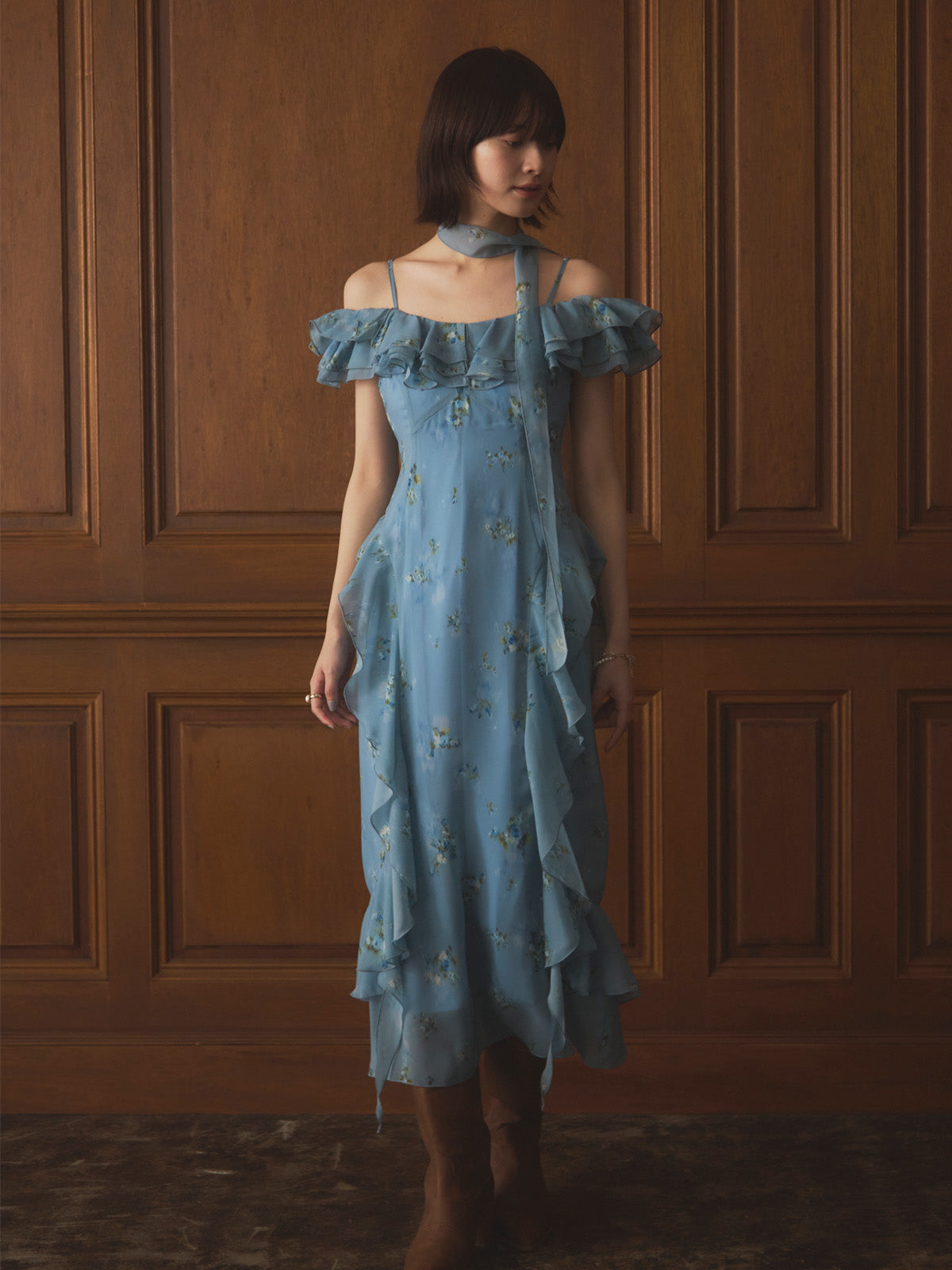 フラワーシフォンドレス