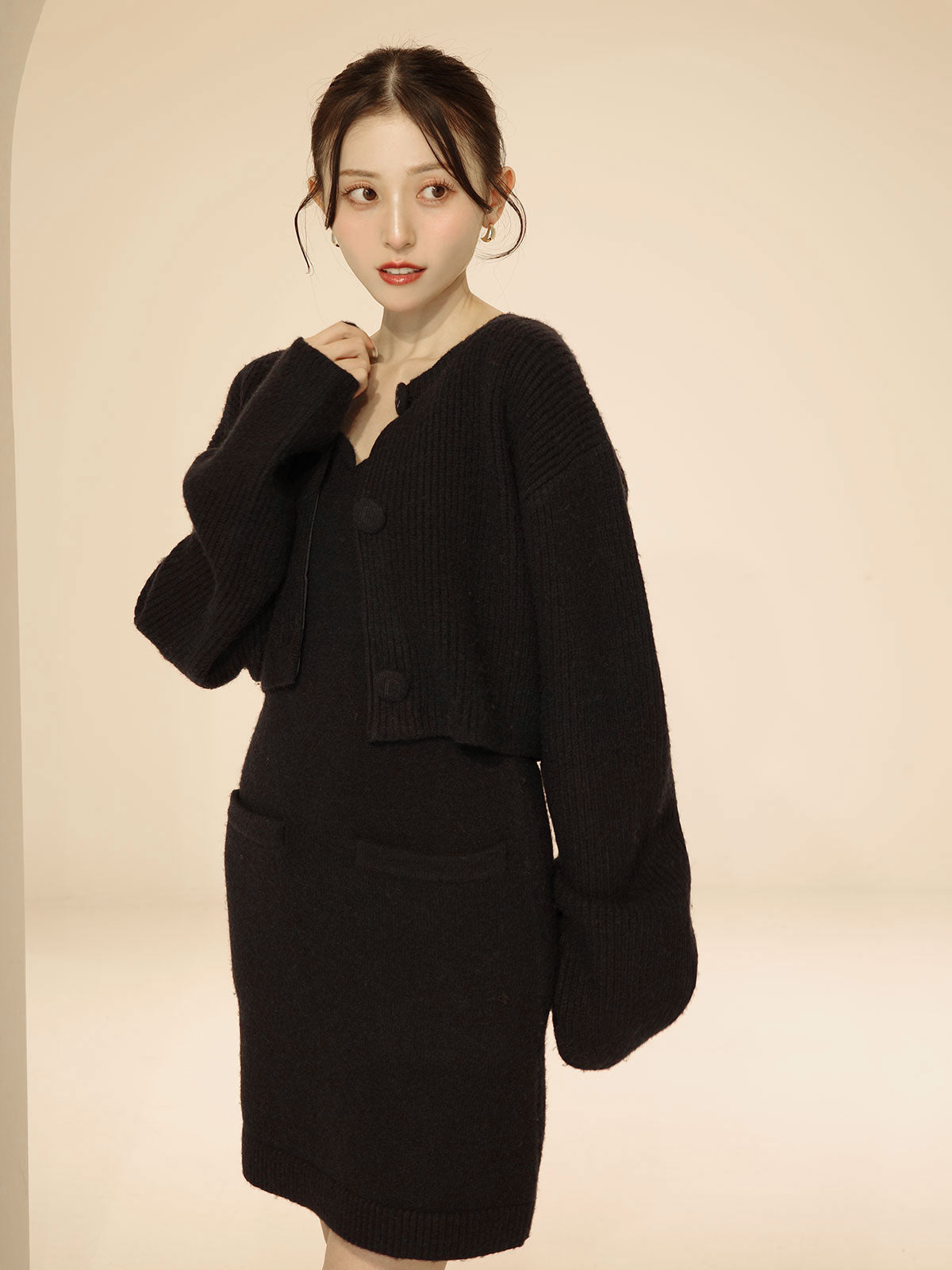 eimy istoire ロゴボタンニットセットワンピース エイミーイストワール EIMY ISTOIRE EIMYロゴボタンニットセット