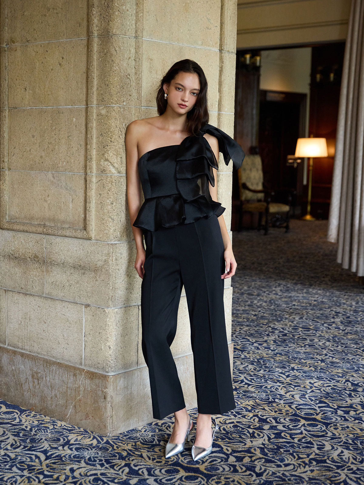 MODEL:172cm／COLOR:BLACK／SIZE:36