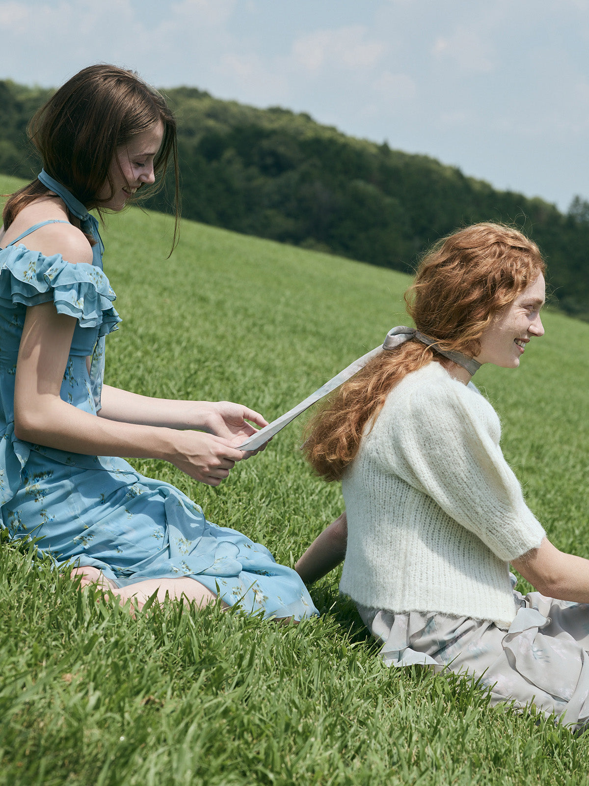 パフスリーブニットカーディガン