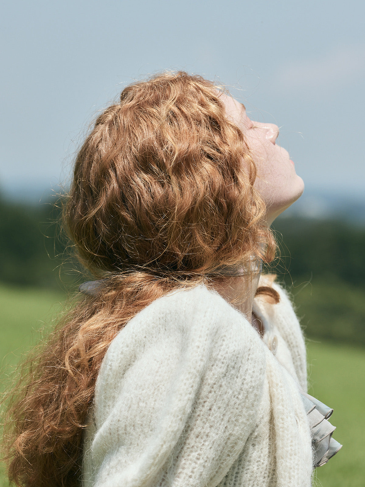 パフスリーブニットカーディガン