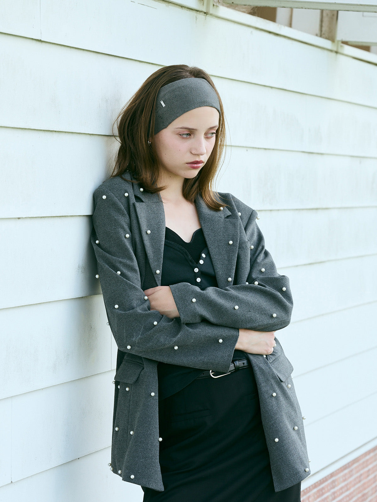 MODEL:175cm／COLOR:GREY／SIZE:36