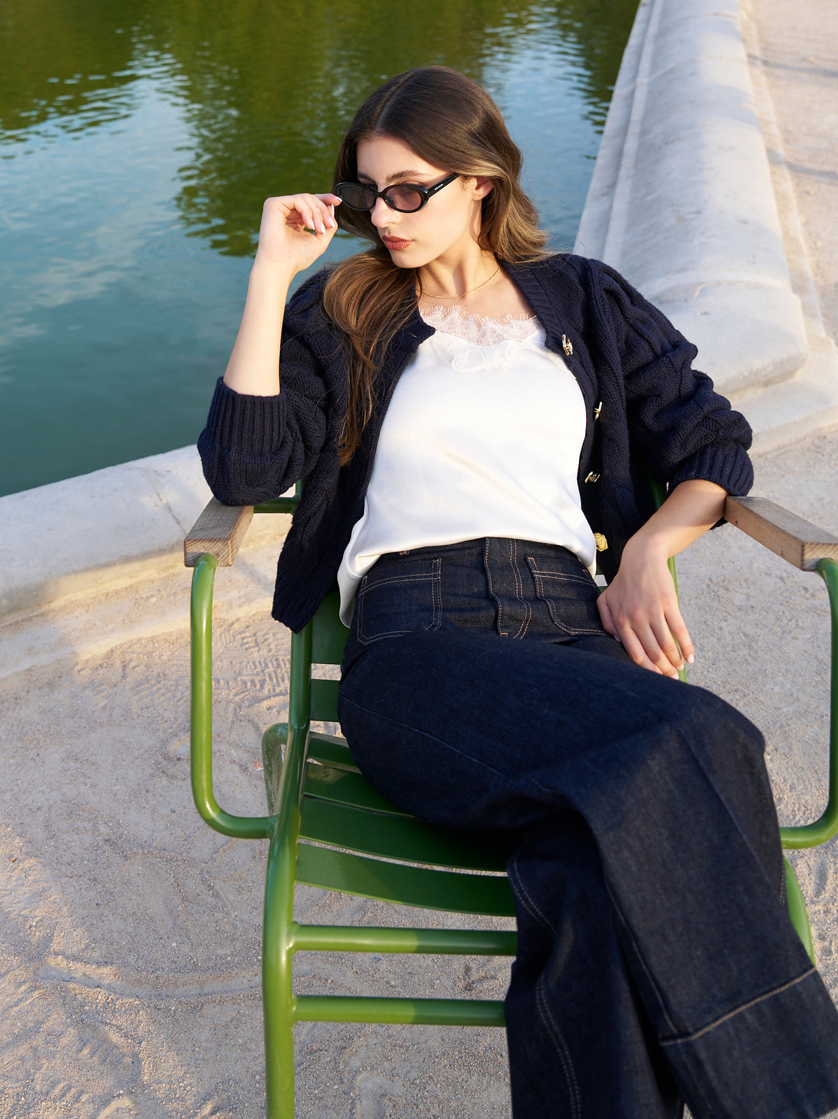 LETTER CABLE CARDIGAN