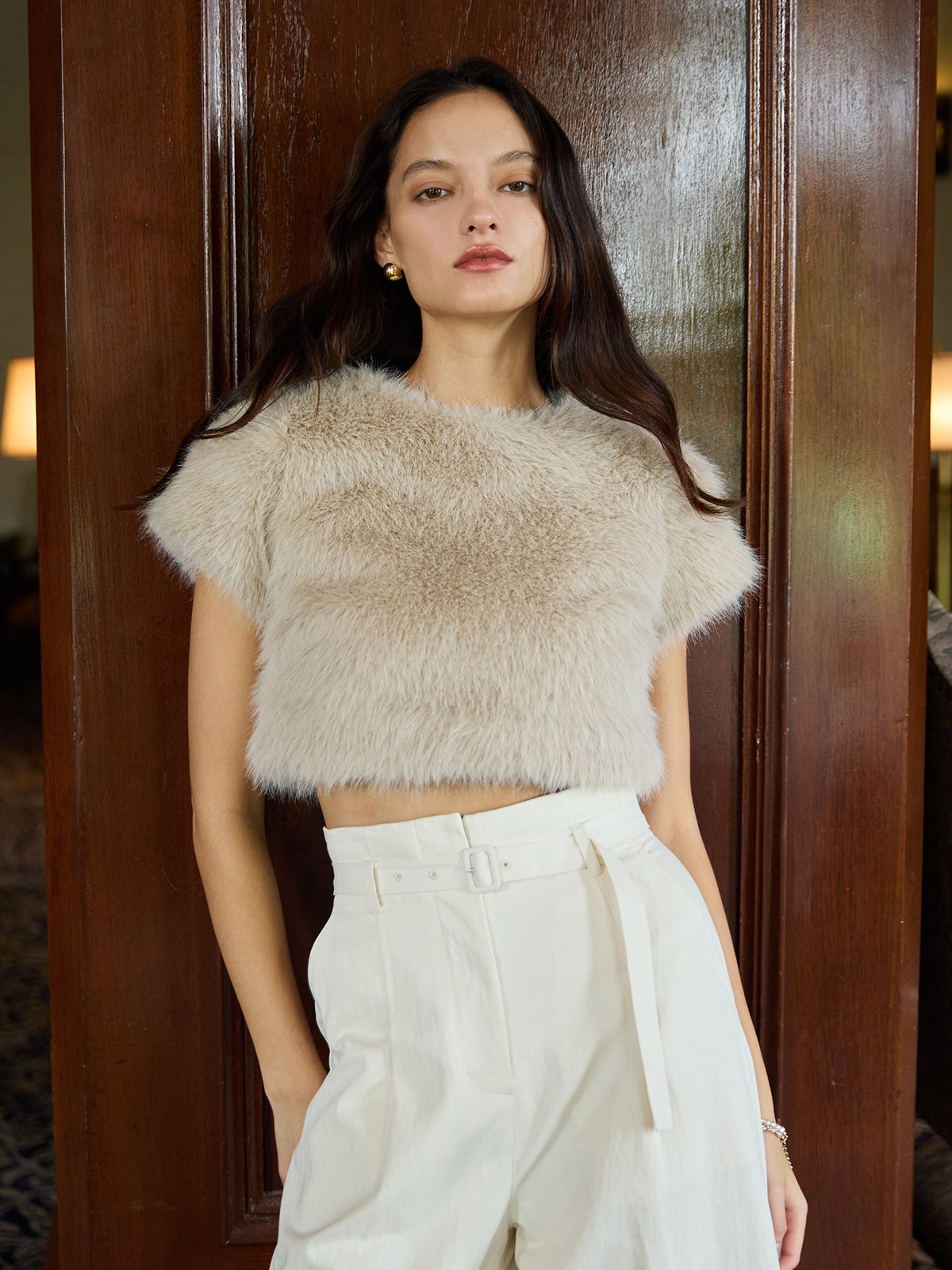 MODEL:172cm／COLOR:BEIGE／SIZE:F