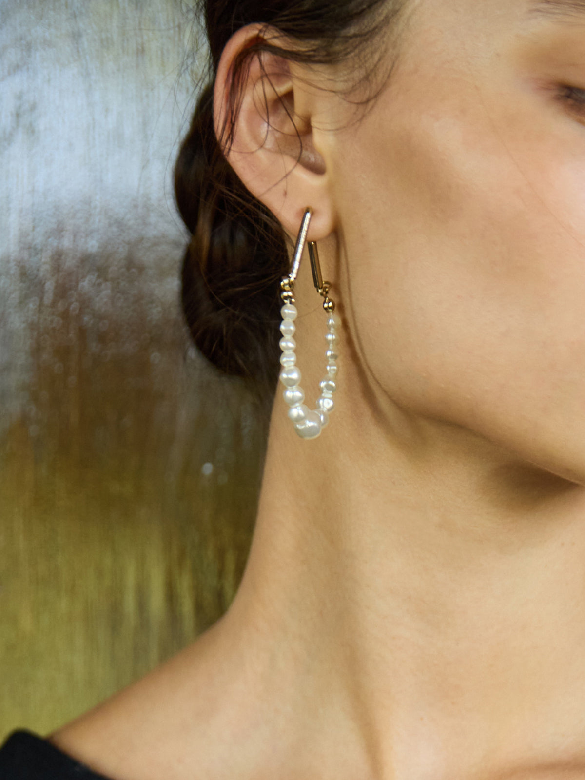 メタルコンビパールピアス