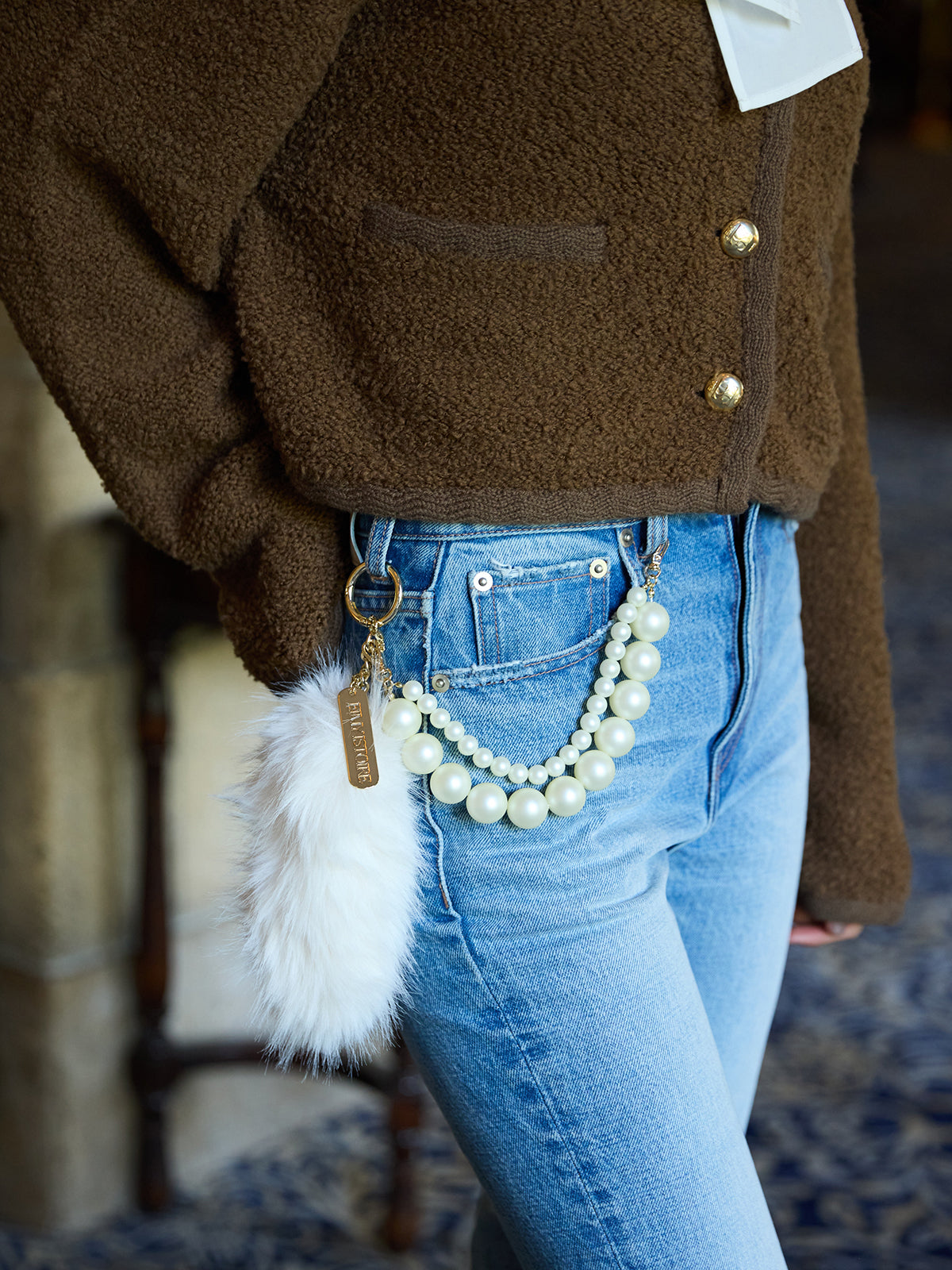 スリムフレアデニムパンツ