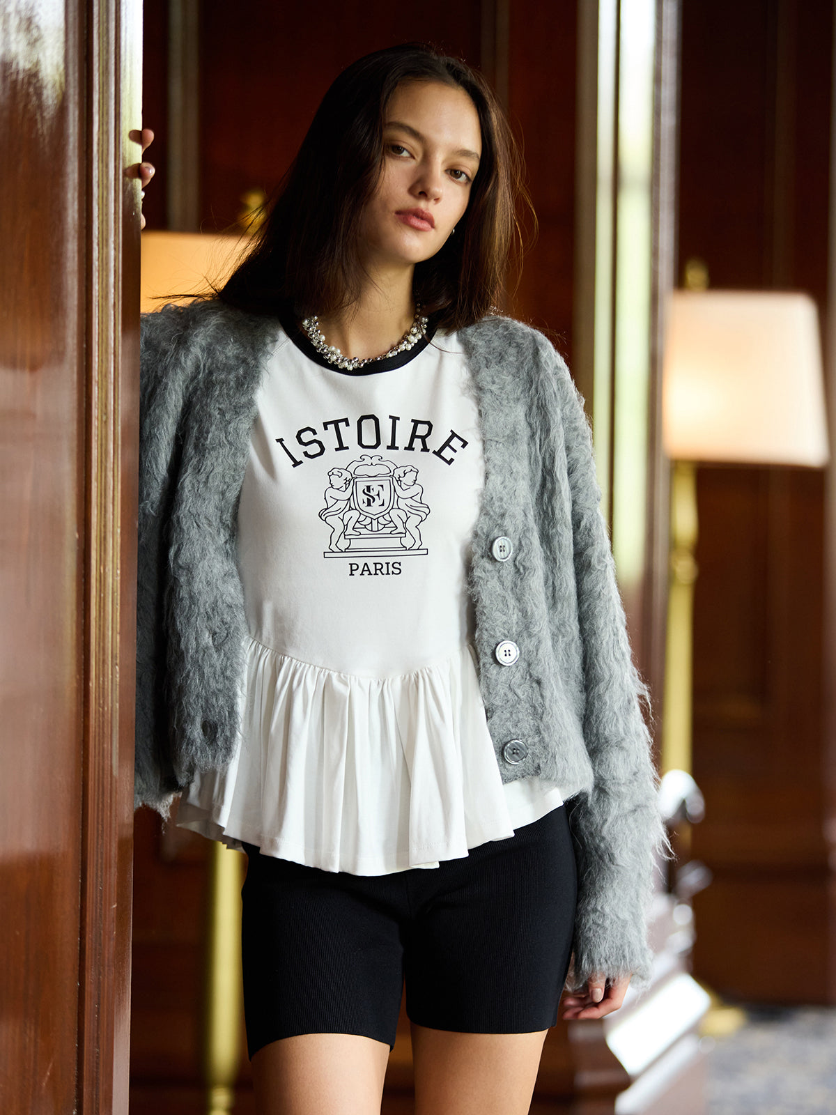 MODEL:172cm／COLOR:GREY／SIZE:F