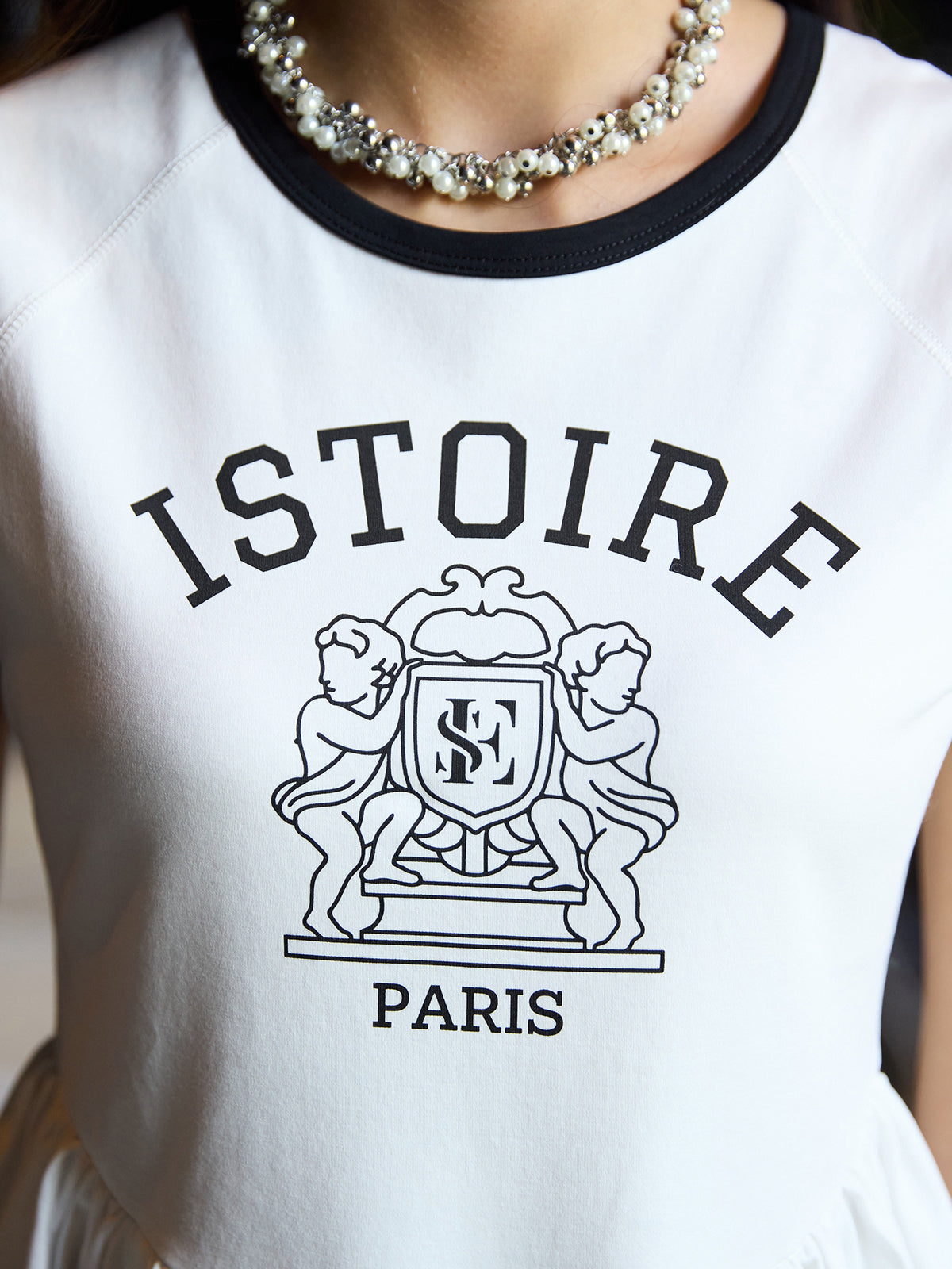 バリエプリントぺプラムTシャツ