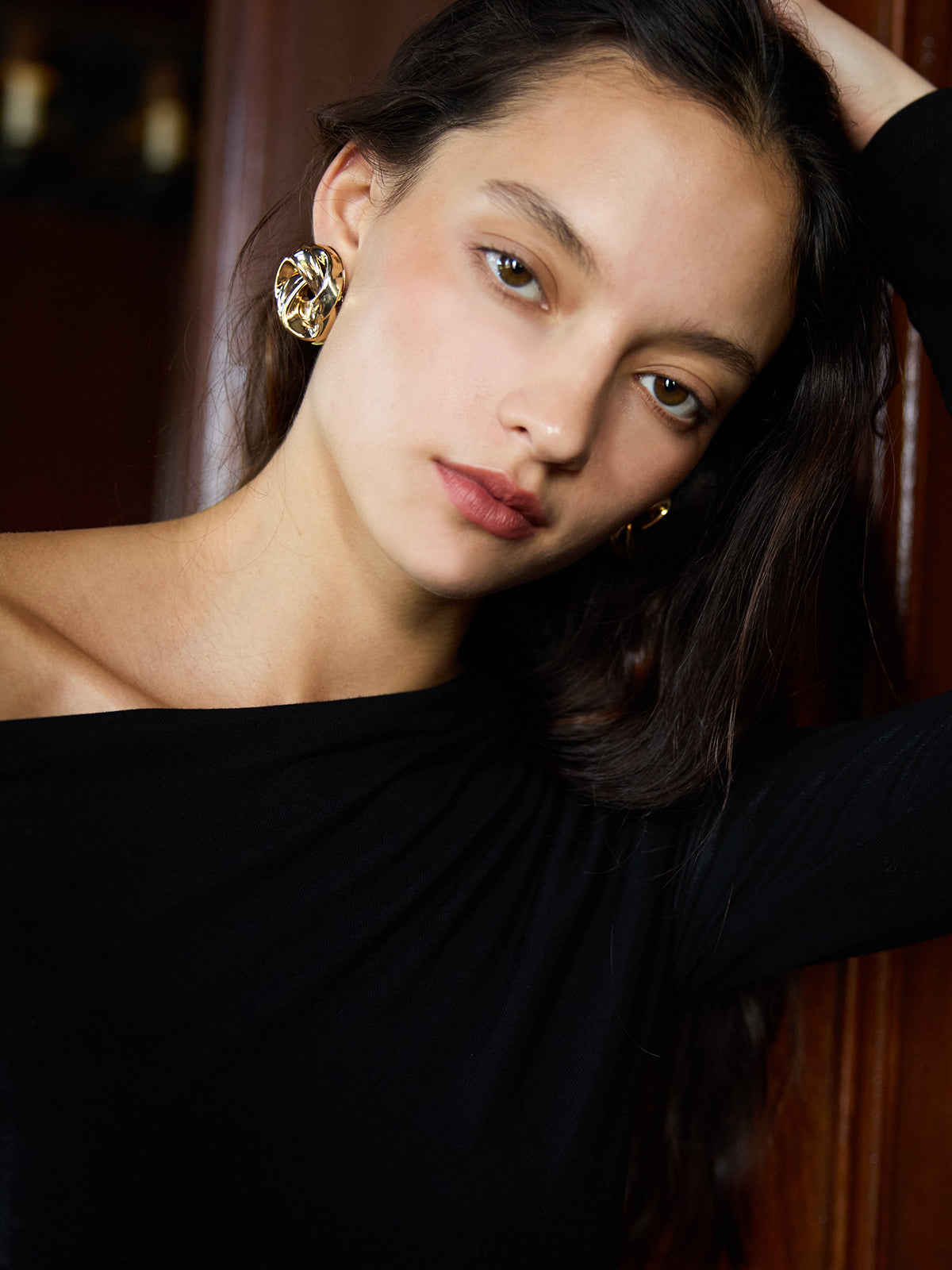 ドレープワンショルダートップス