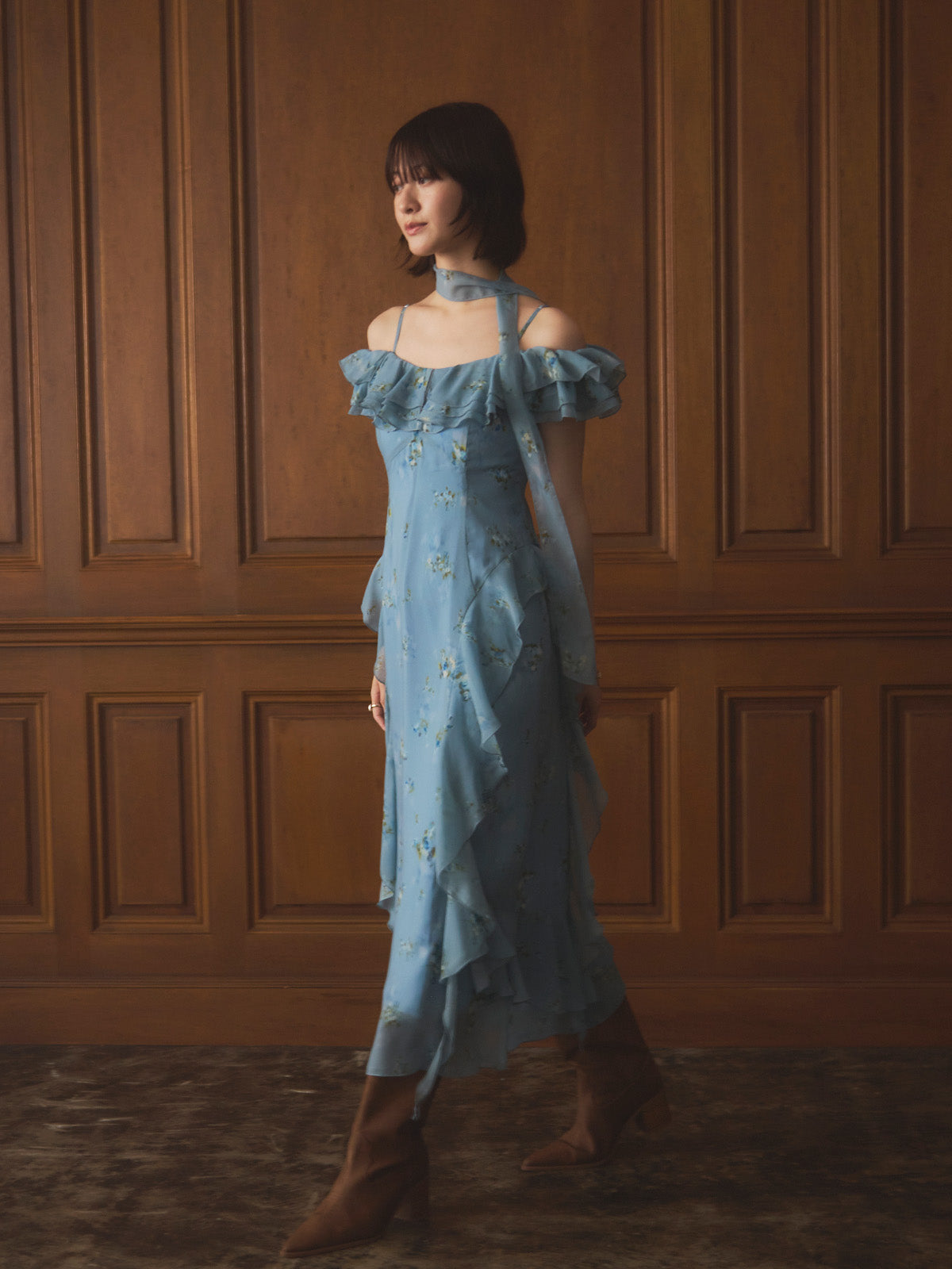 フラワーシフォンドレス