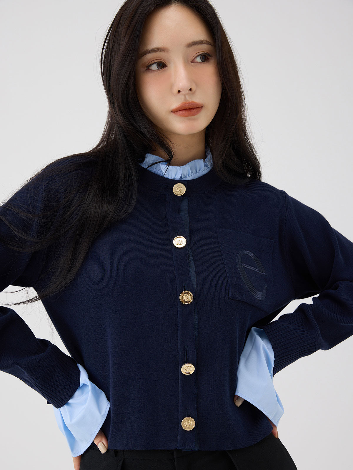 MODEL:165cm／COLOR:NAVY／SIZE:F