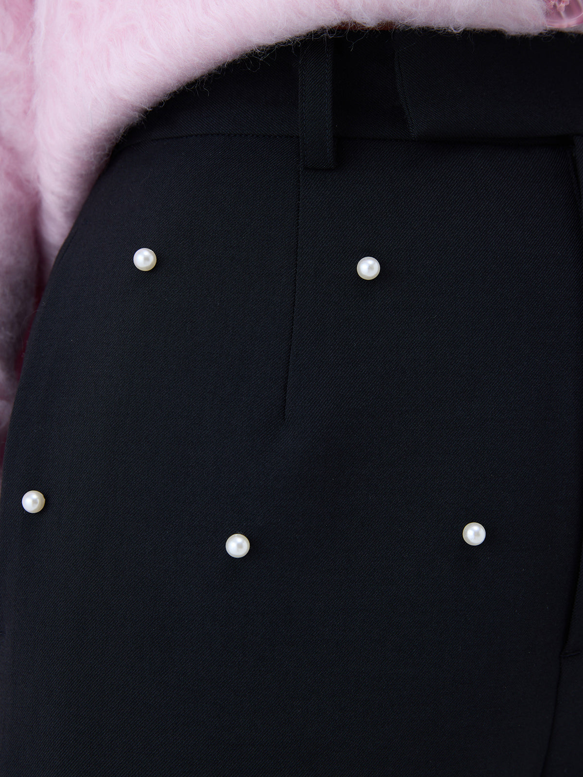 パールスタッズストレートパンツ