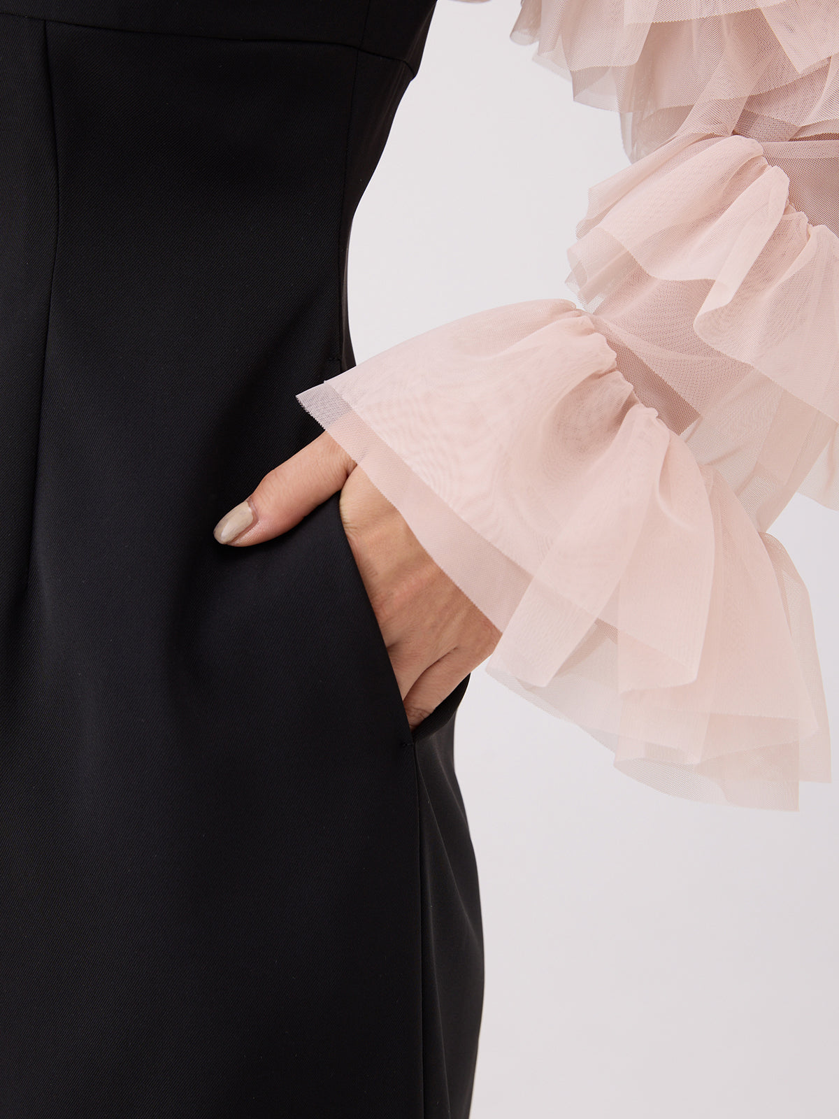 ラッフルスリーブチュールボレロSETキャミドレス