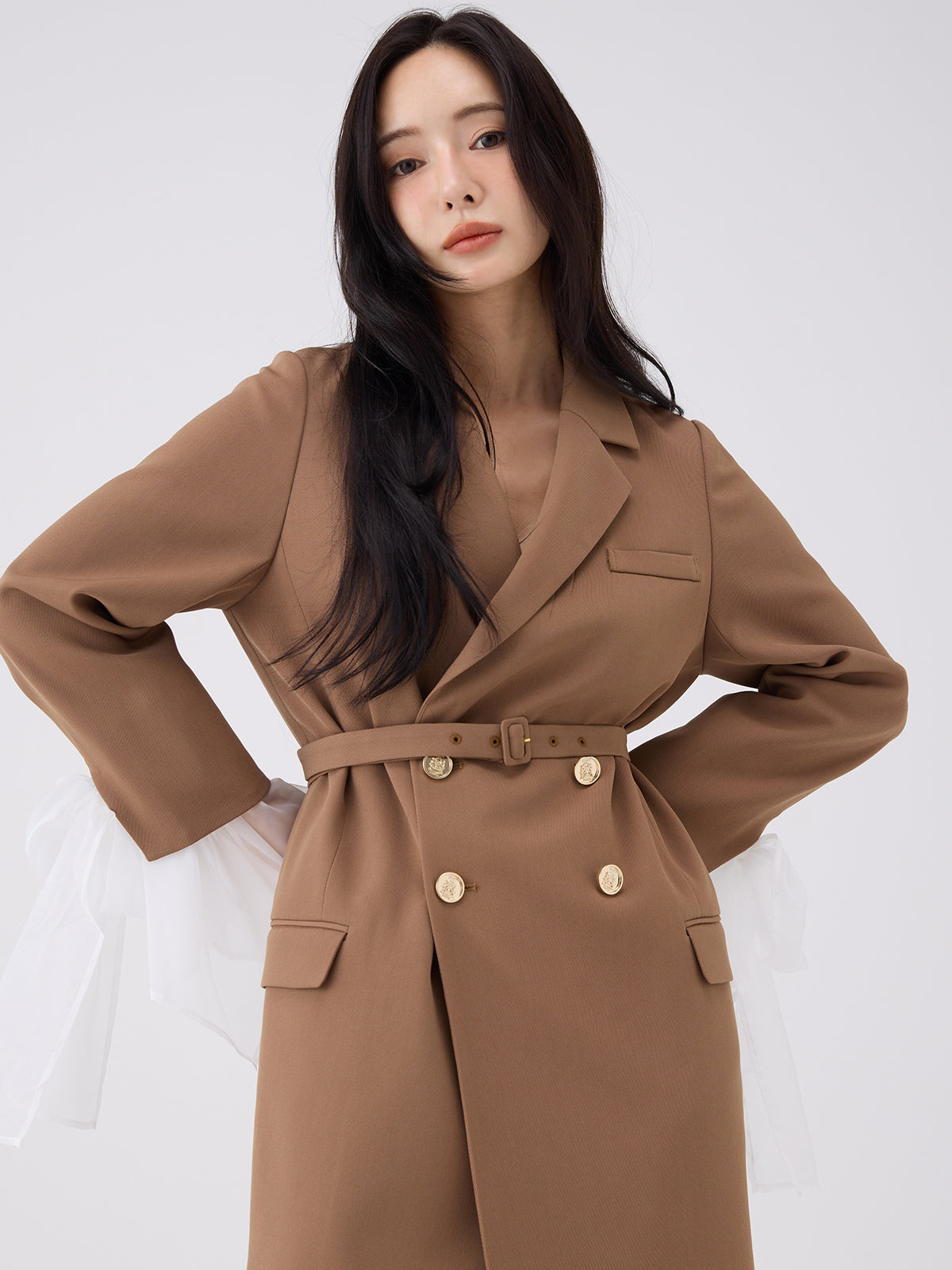 Attached cuffs ジャケットワンピ