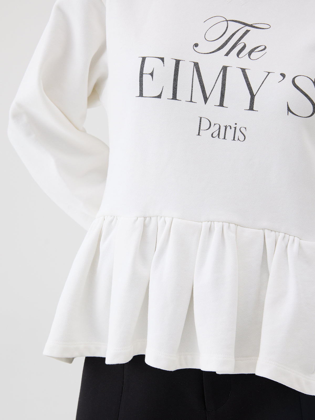 バリエプリントぺプラムスウェットトップス