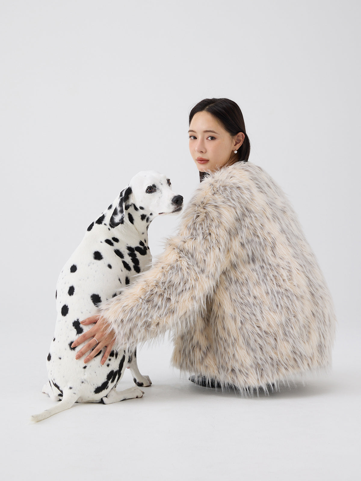 ニュアンスミックスフェイクファージャケット