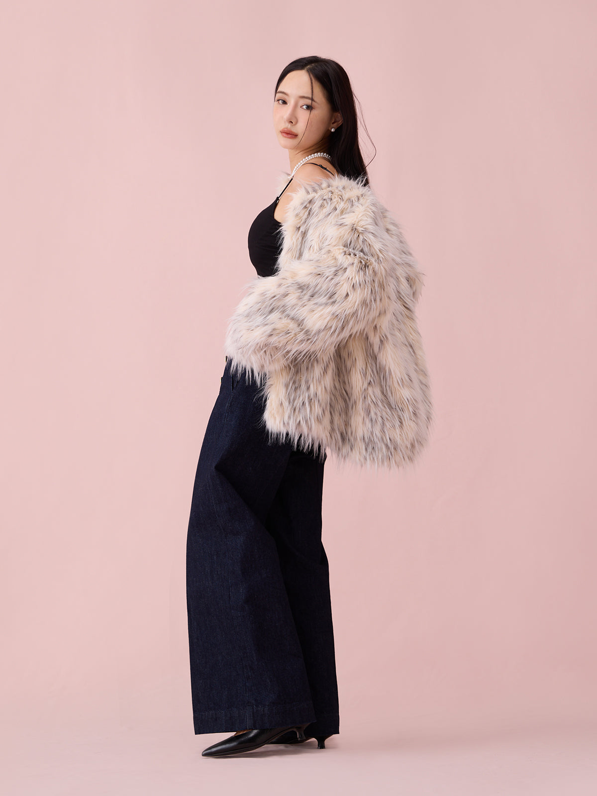 ハイウエストマリンデニムワイドパンツ