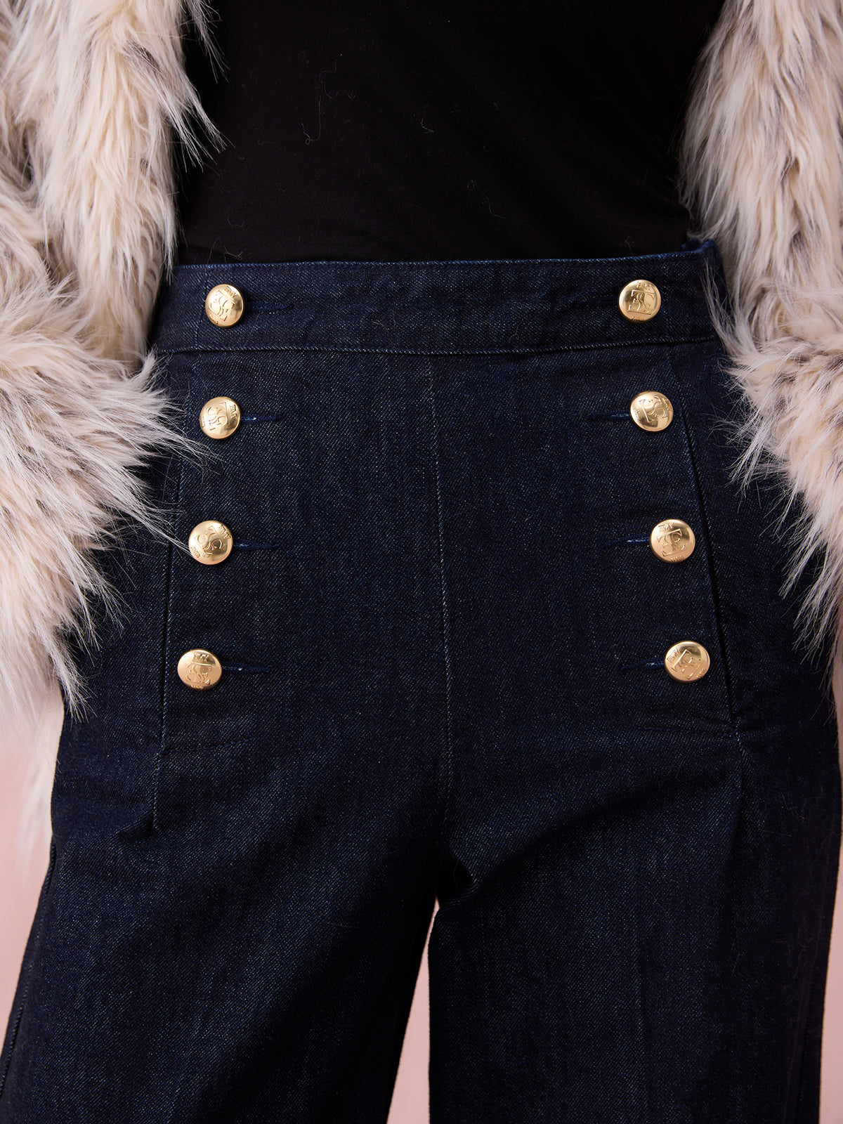 ハイウエストマリンデニムワイドパンツ