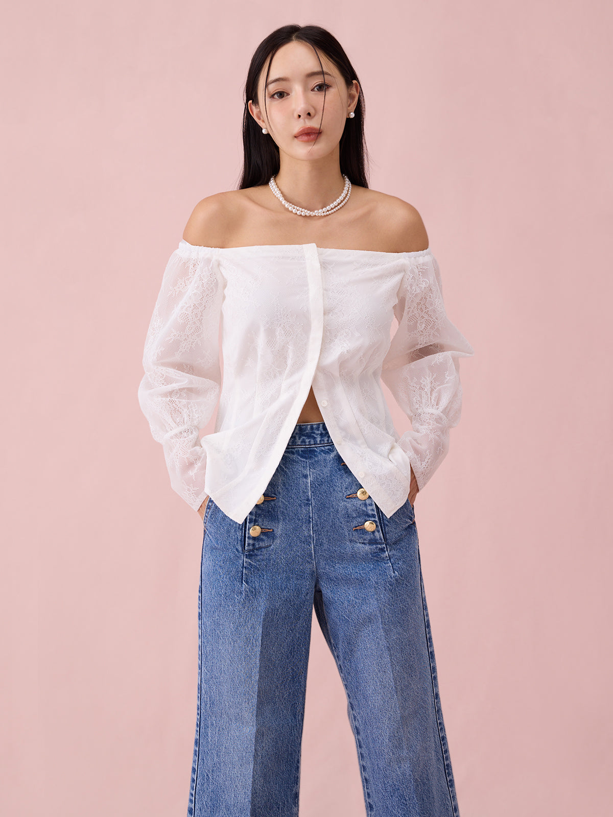 MODEL:165cm／COLOR:BLUE／SIZE:23