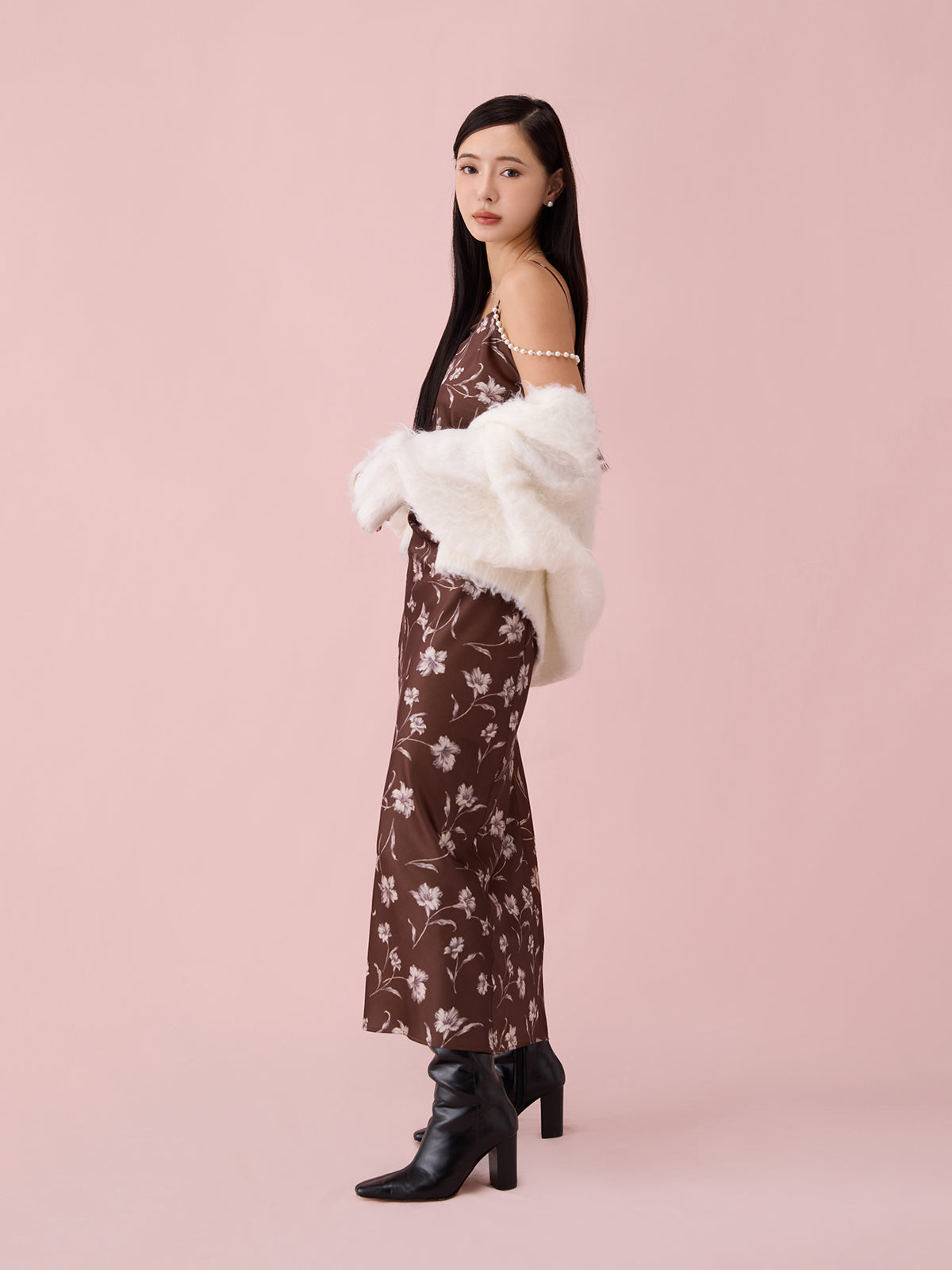 カールシャギーニットカーディガン