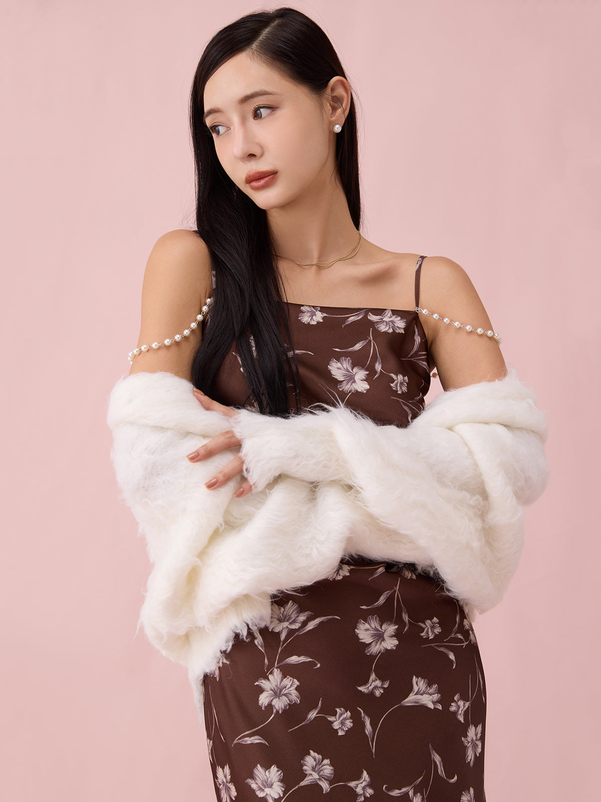 カールシャギーニットカーディガン