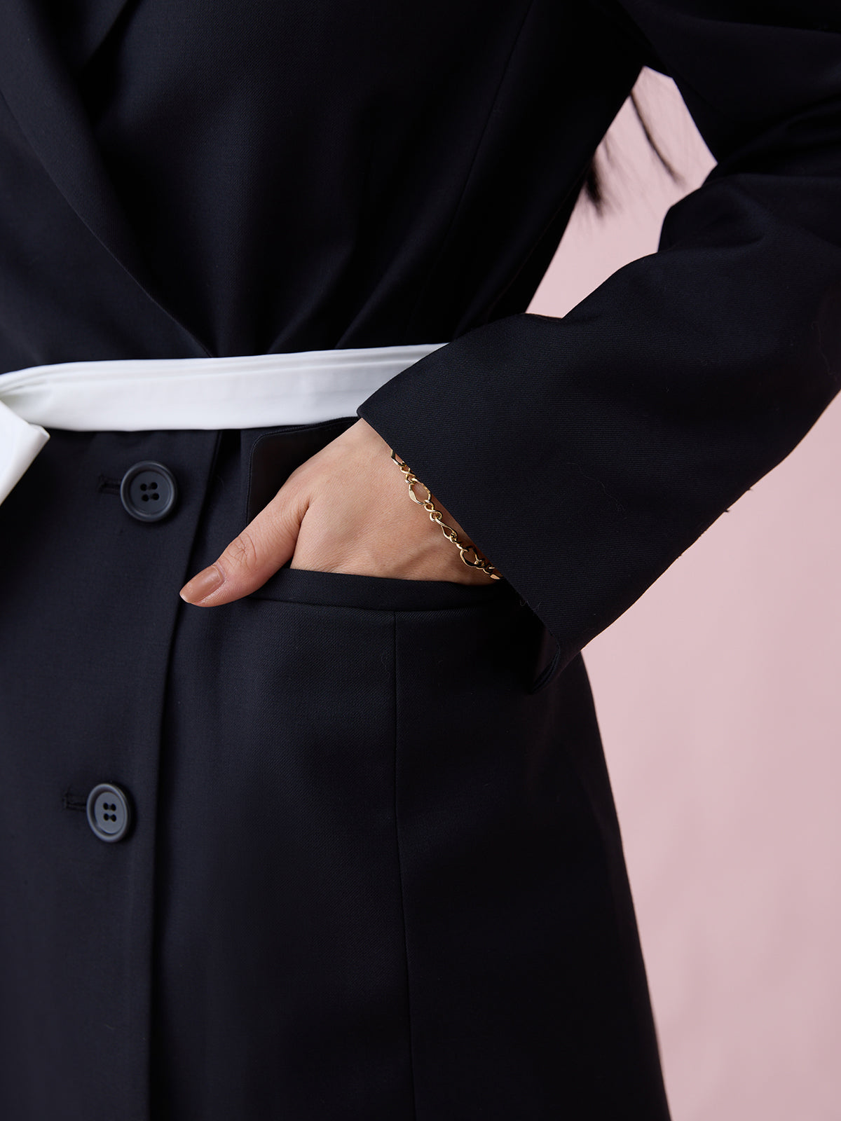 リボンベルトテーラードジャケット