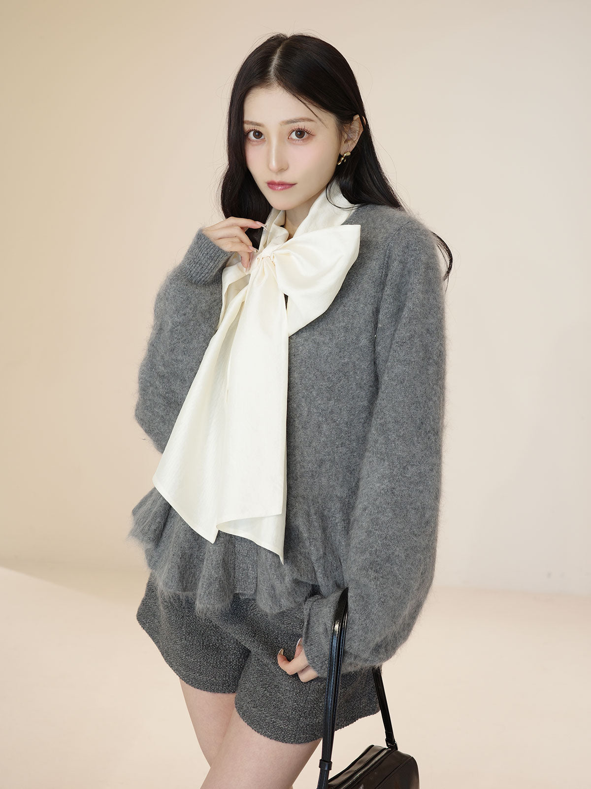 シアーボウタイブラウス