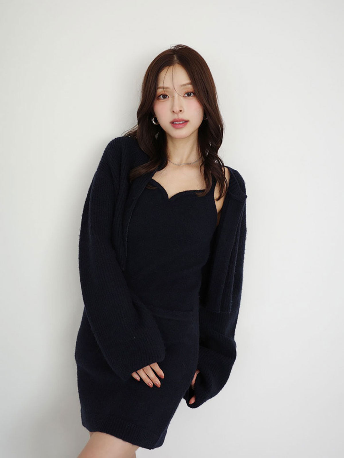 MODEL:170cm／COLOR:NAVY／SIZE:F