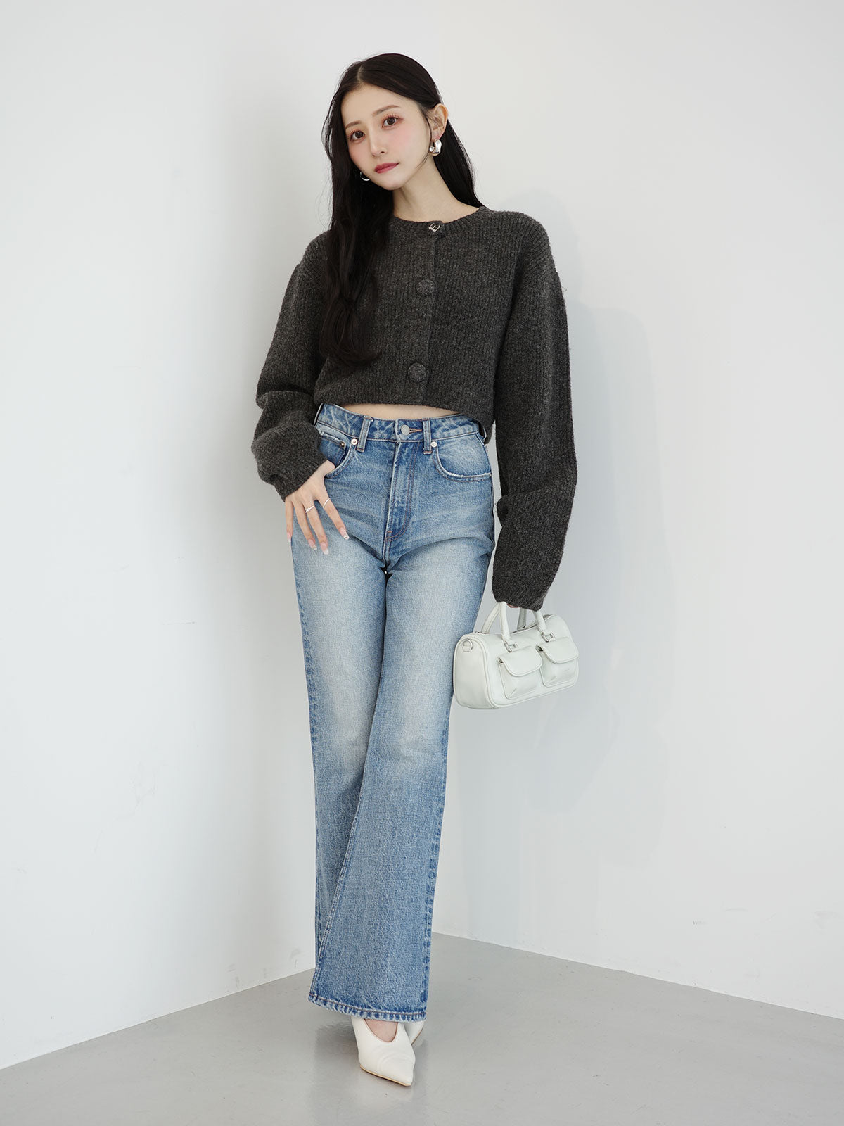 ロゴボタンニットセットワンピース