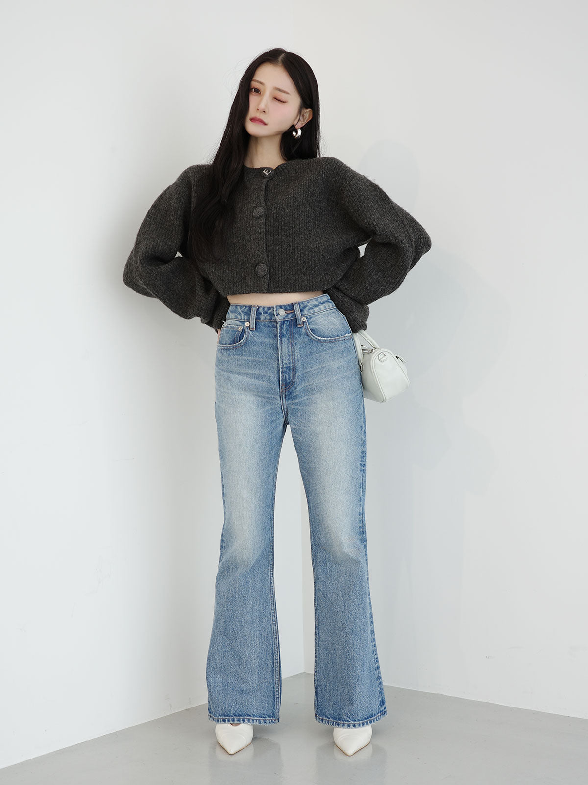 ロゴボタンニットセットワンピース