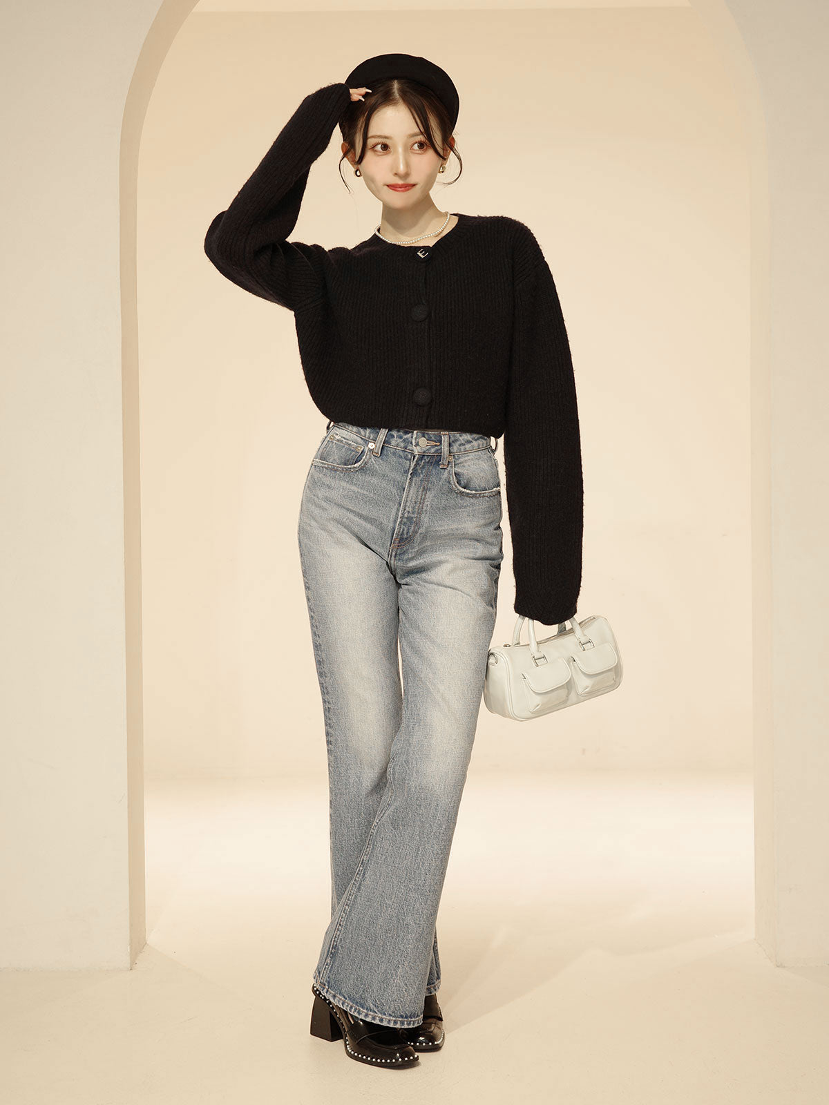 MODEL:160cm／COLOR:LIGHT BLUE／SIZE:23